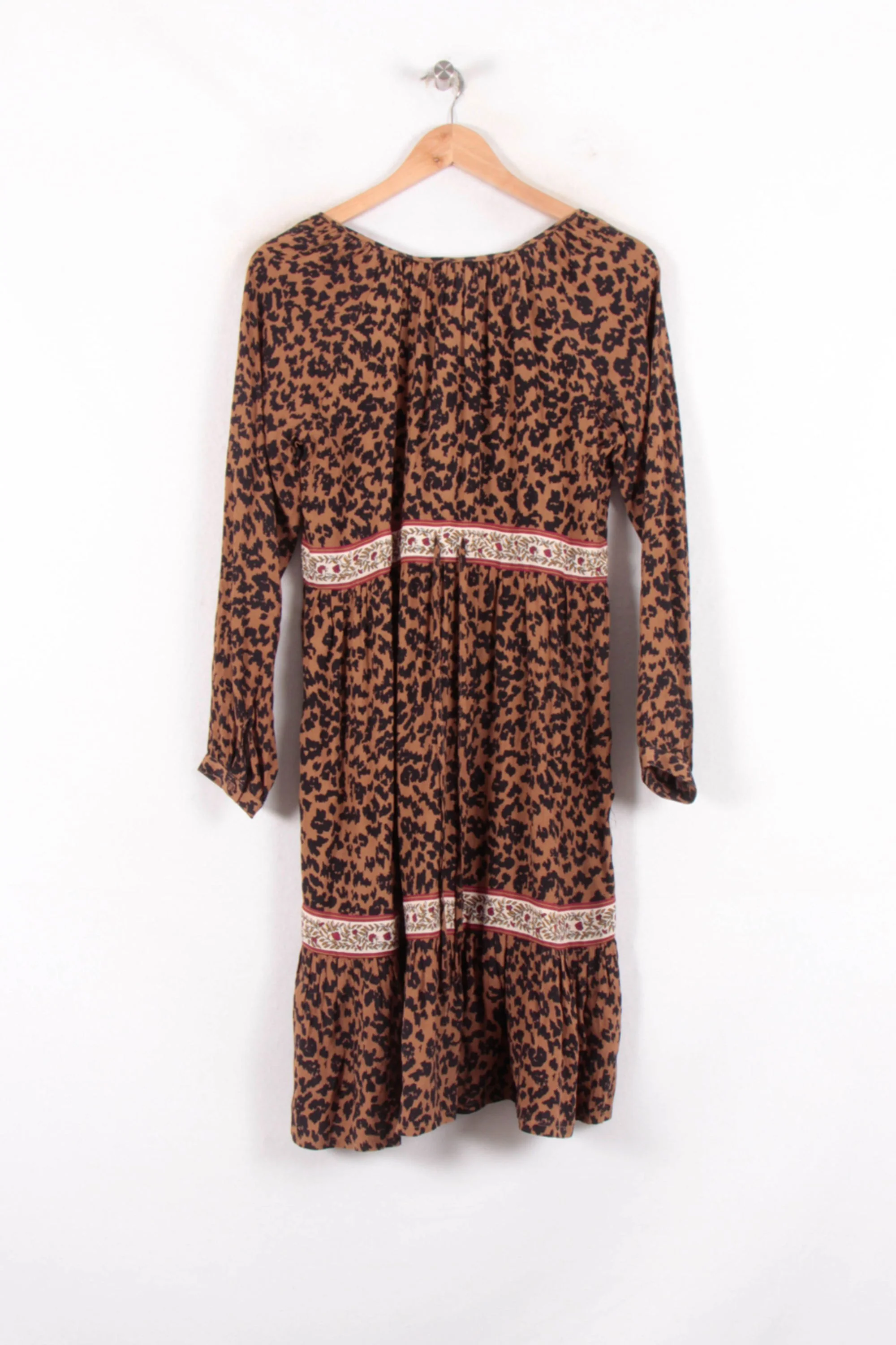 Robe Midi Marron et Noir - Taille S/36 - Image 4