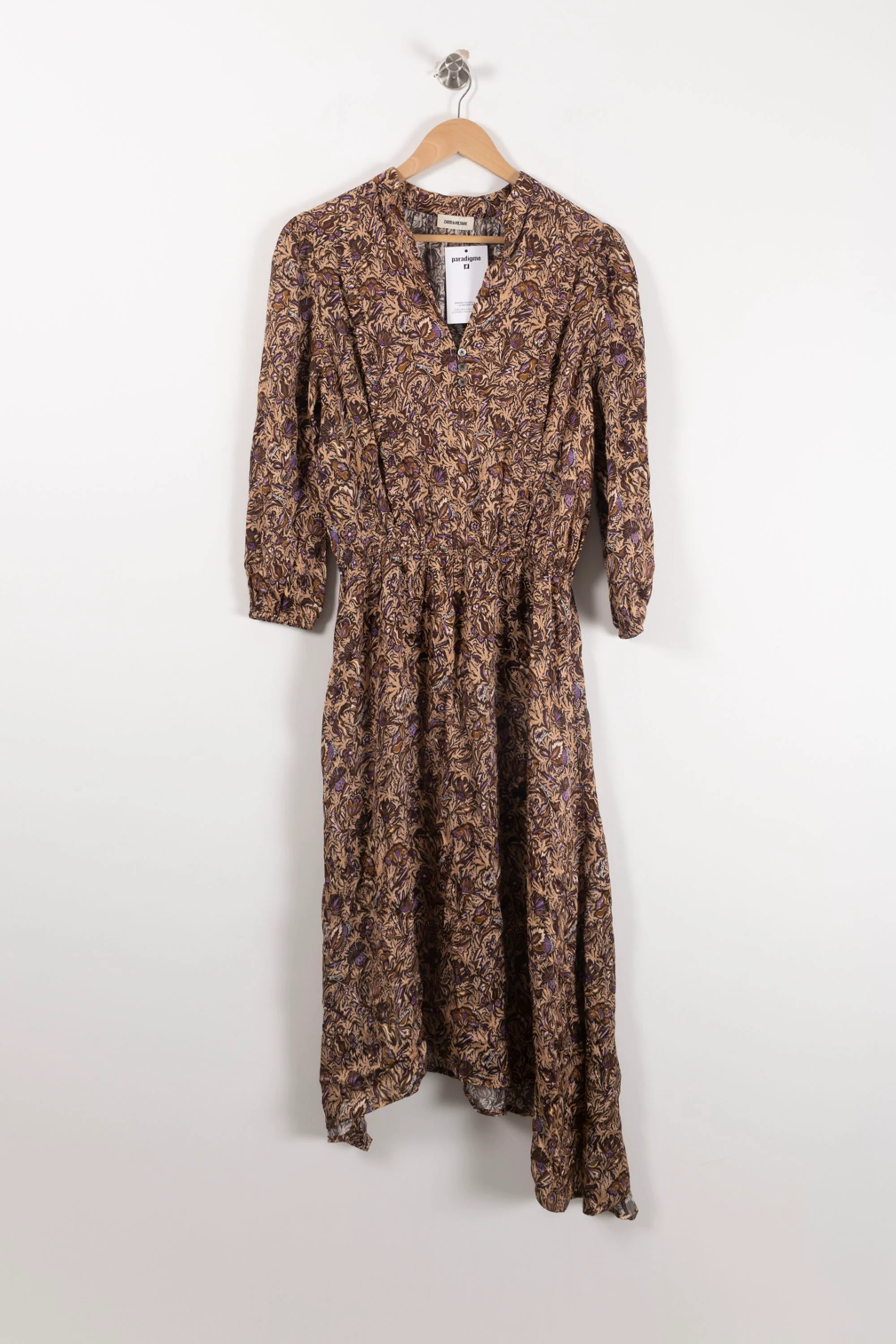 Robe Midi Marron et Violet - Taille M/38 - Image 2