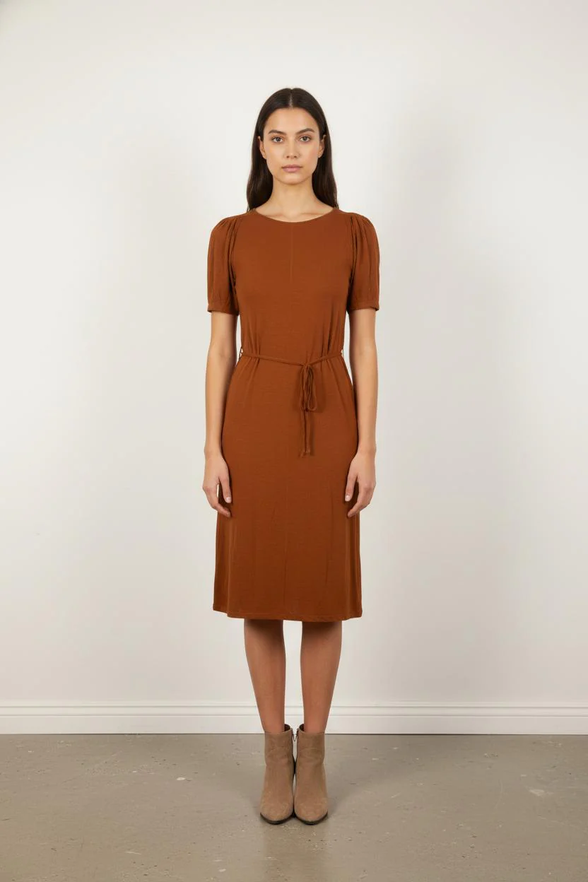 Robe Midi Marron - Taille XS/34