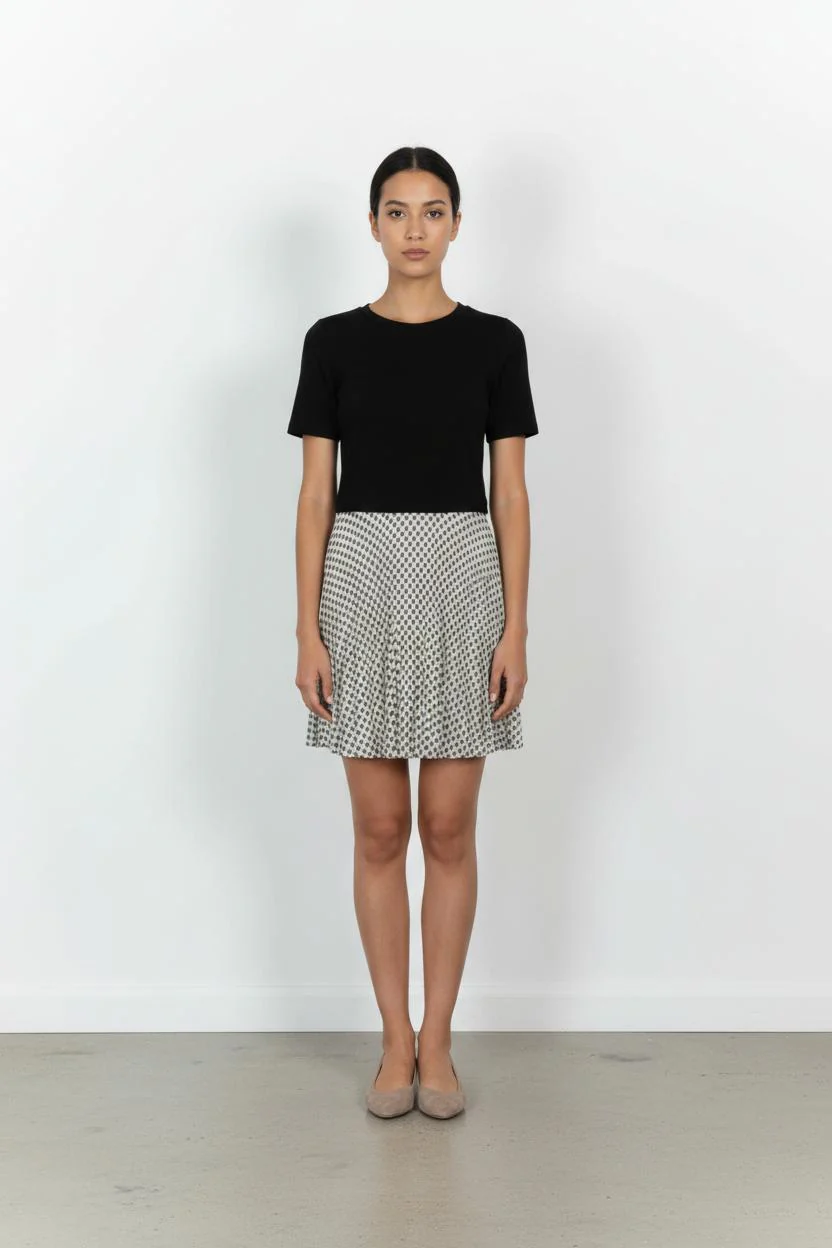 Robe Midi Noire et Blanche - Taille M/38