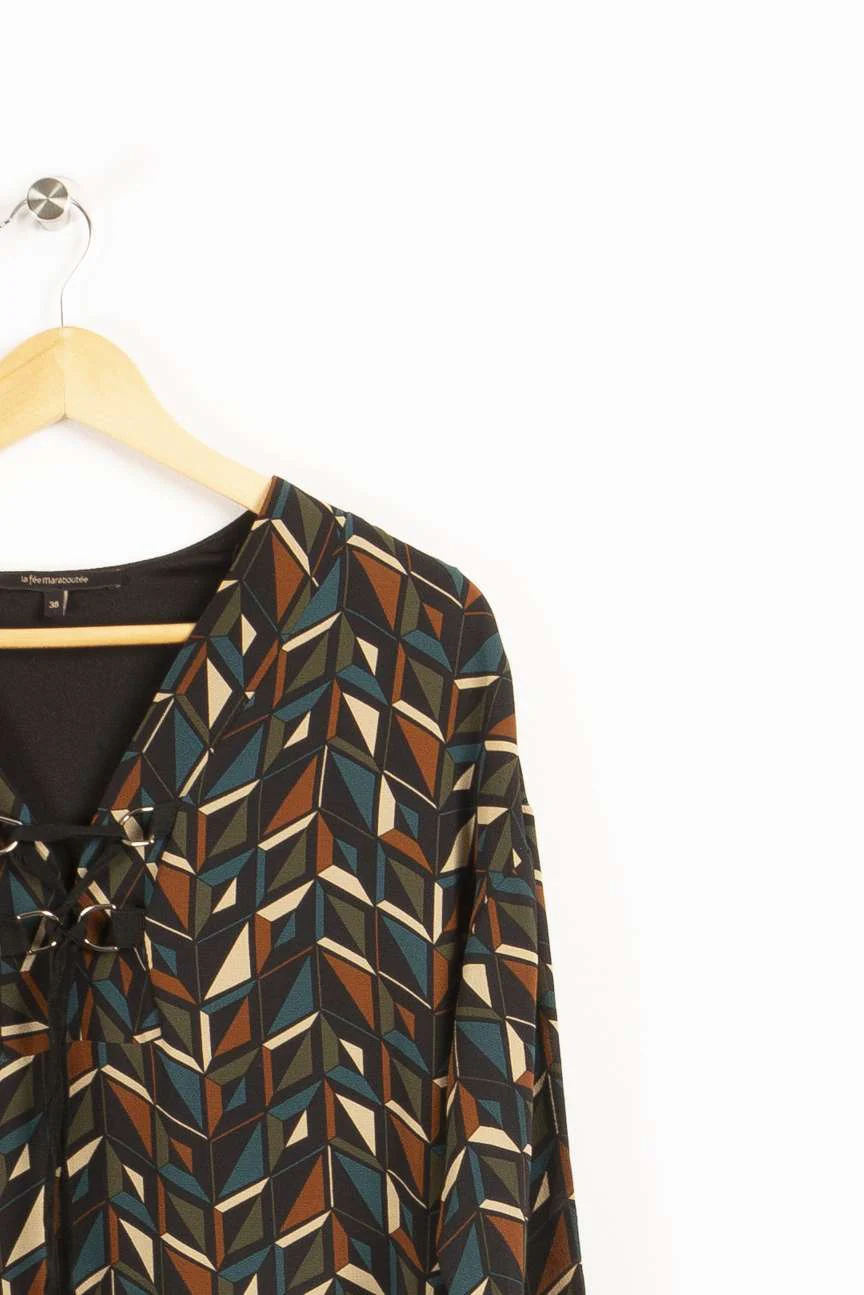 Robe midi noire et verte - M / 38 - Image 3