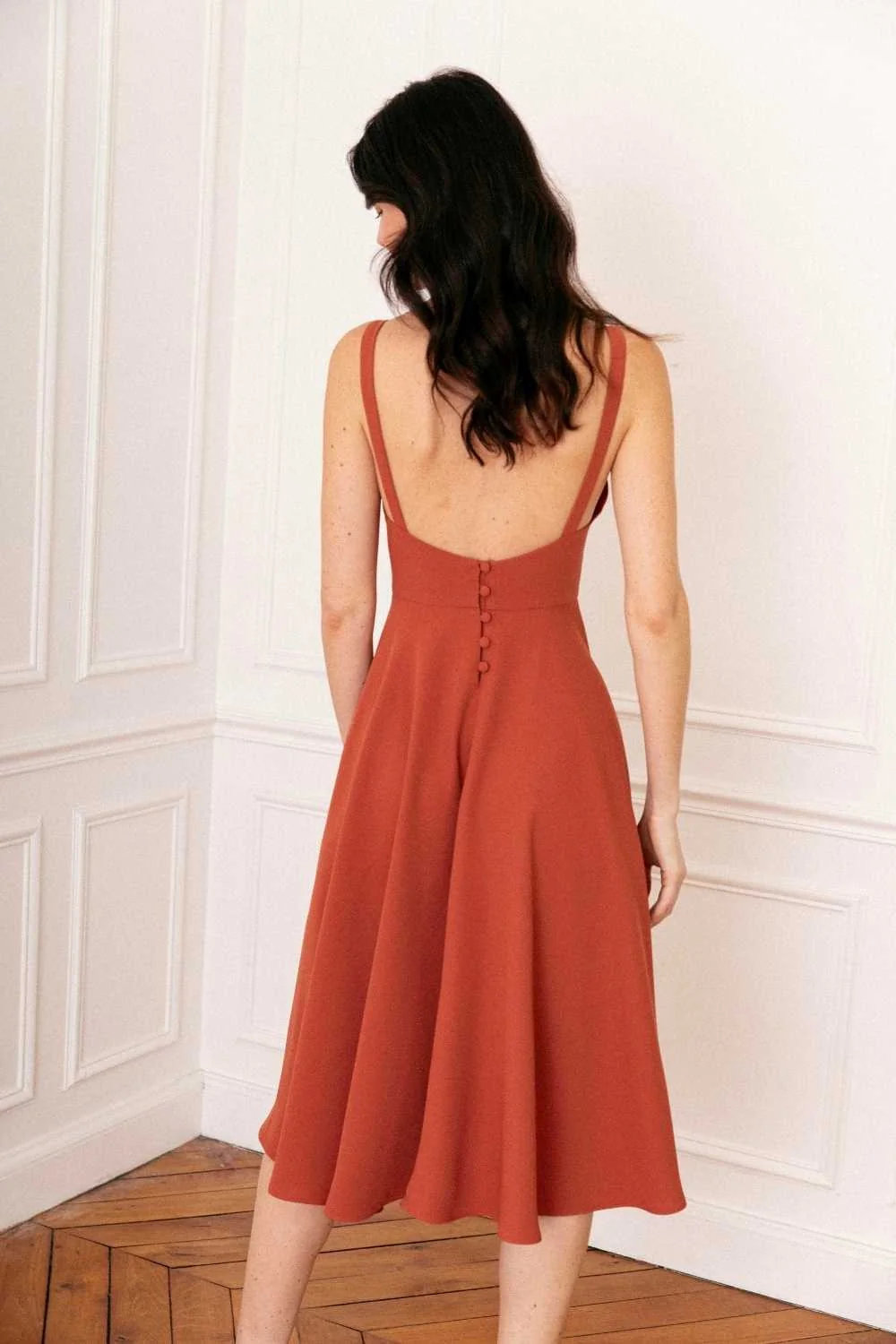 Robe Midi Orange - Taille S/36 - Image 3