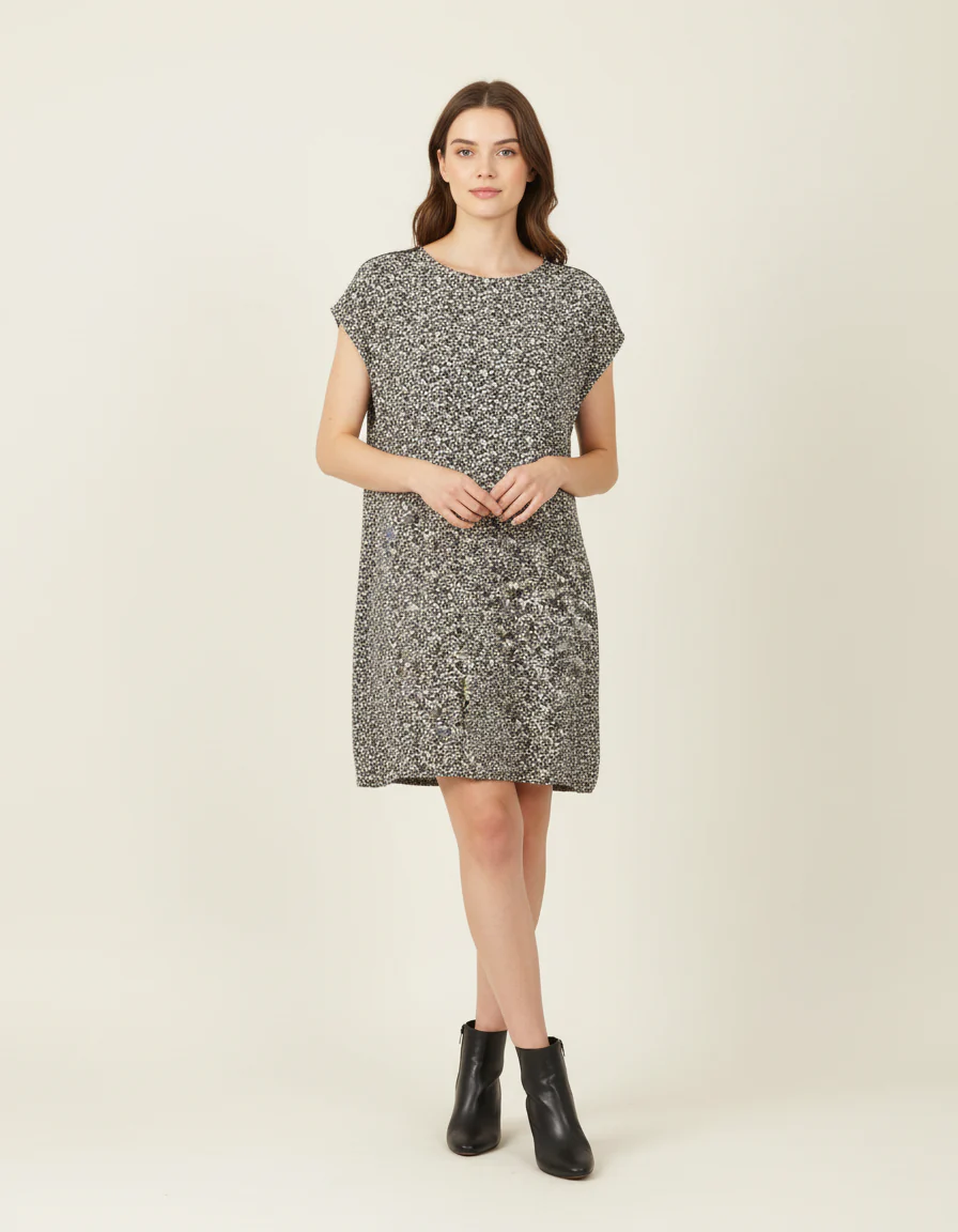 Robe multicolore noire et blanche - L / 40