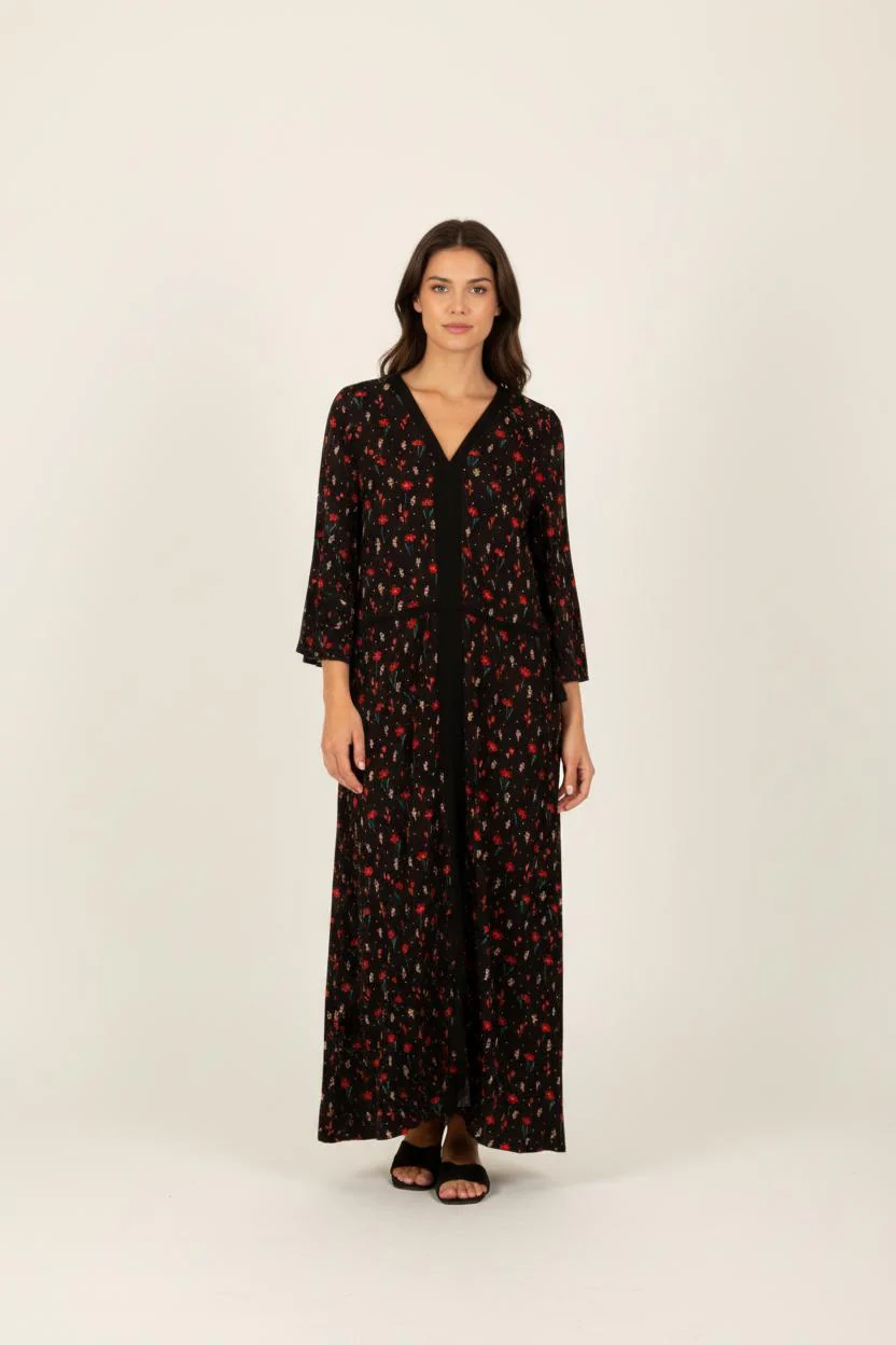 Robe noire à motifs - Taille M/38