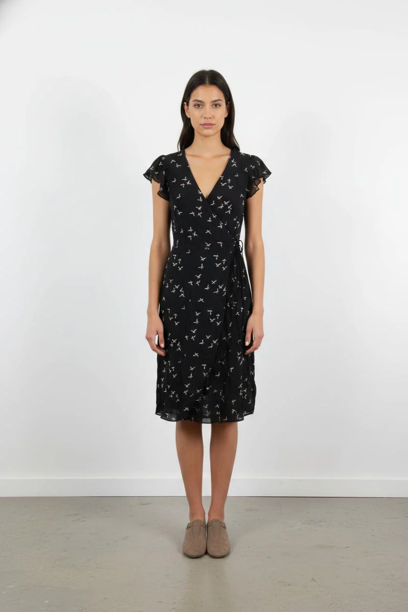 Robe noire à motifs - Taille XS/34