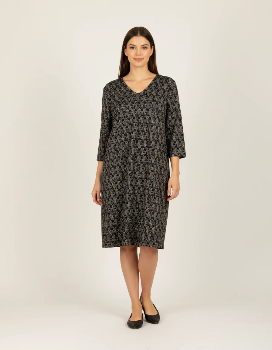 Robe noire à motifs - XXL / 44