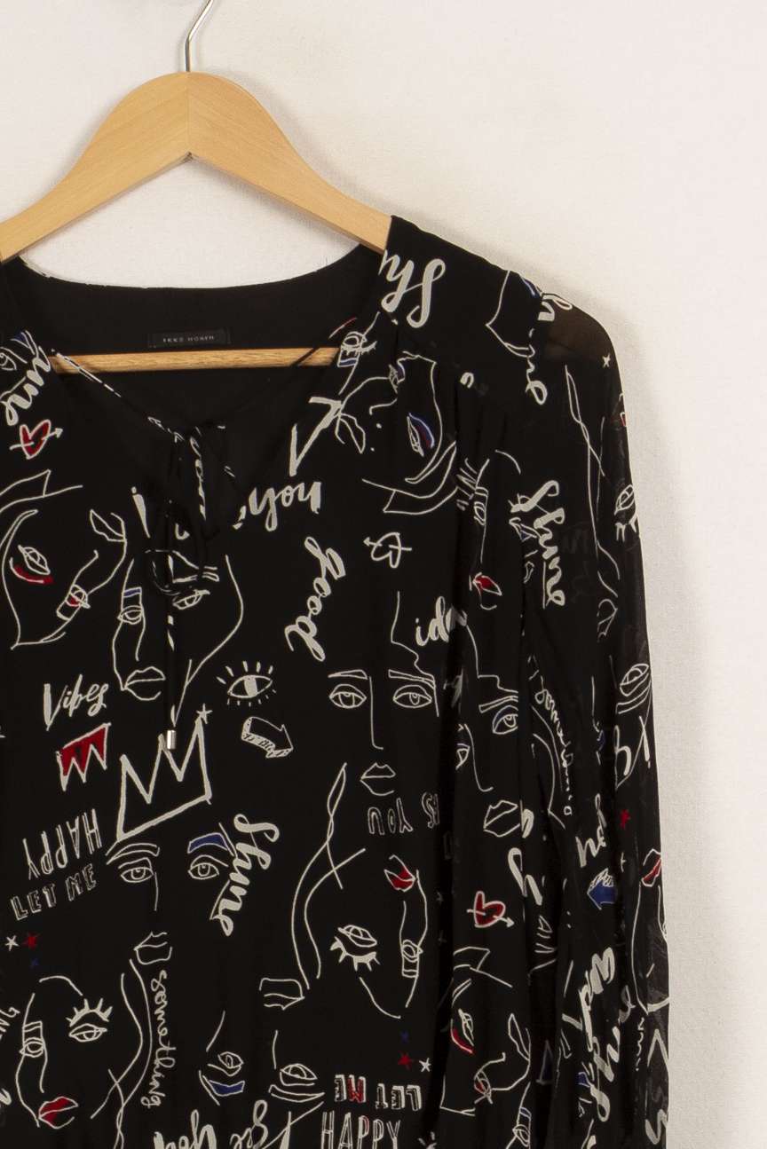 Robe noire avec motifs - Taille M/38 - Image 3