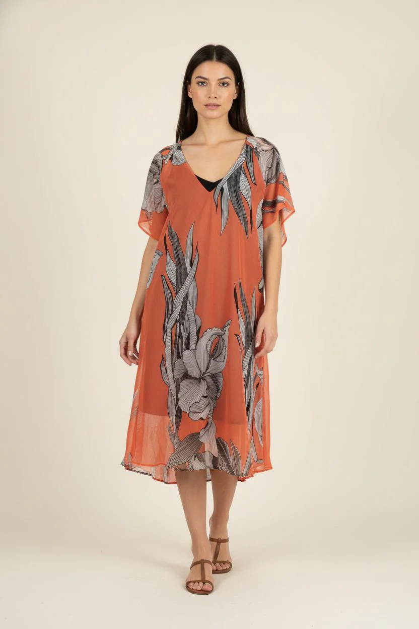 Robe Orange et Noire - Taille M/38