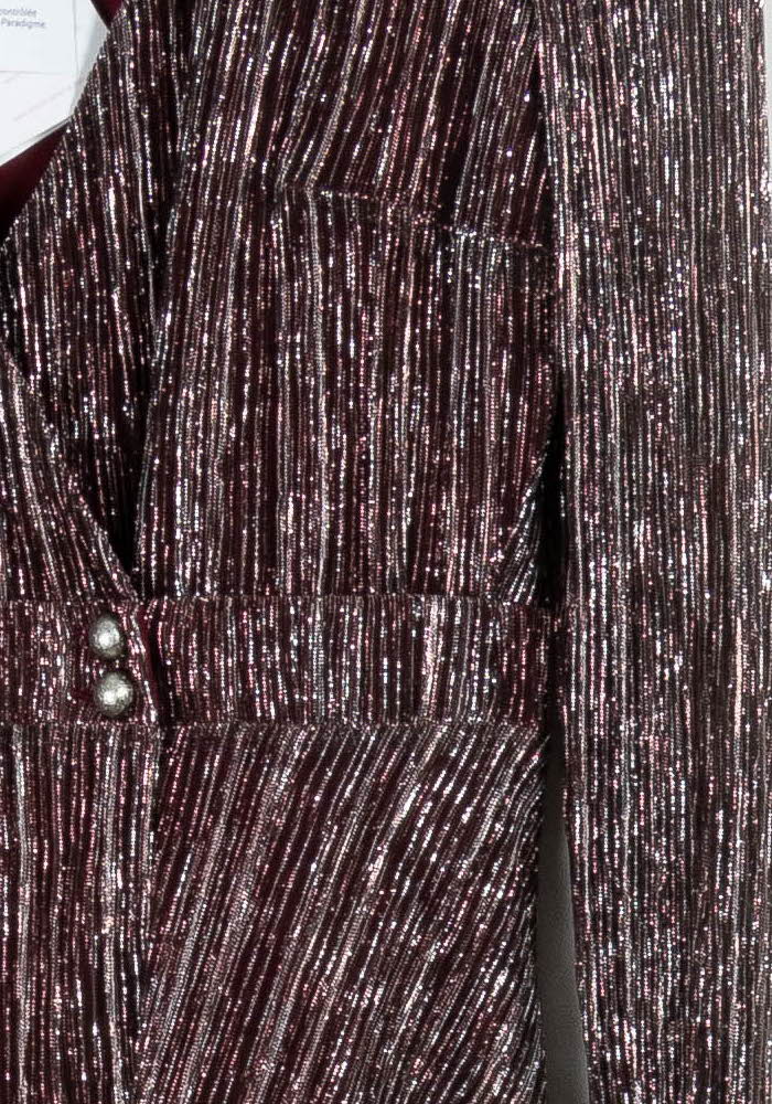 Robe Plissée Bordeaux - Taille L/40 - Image 5