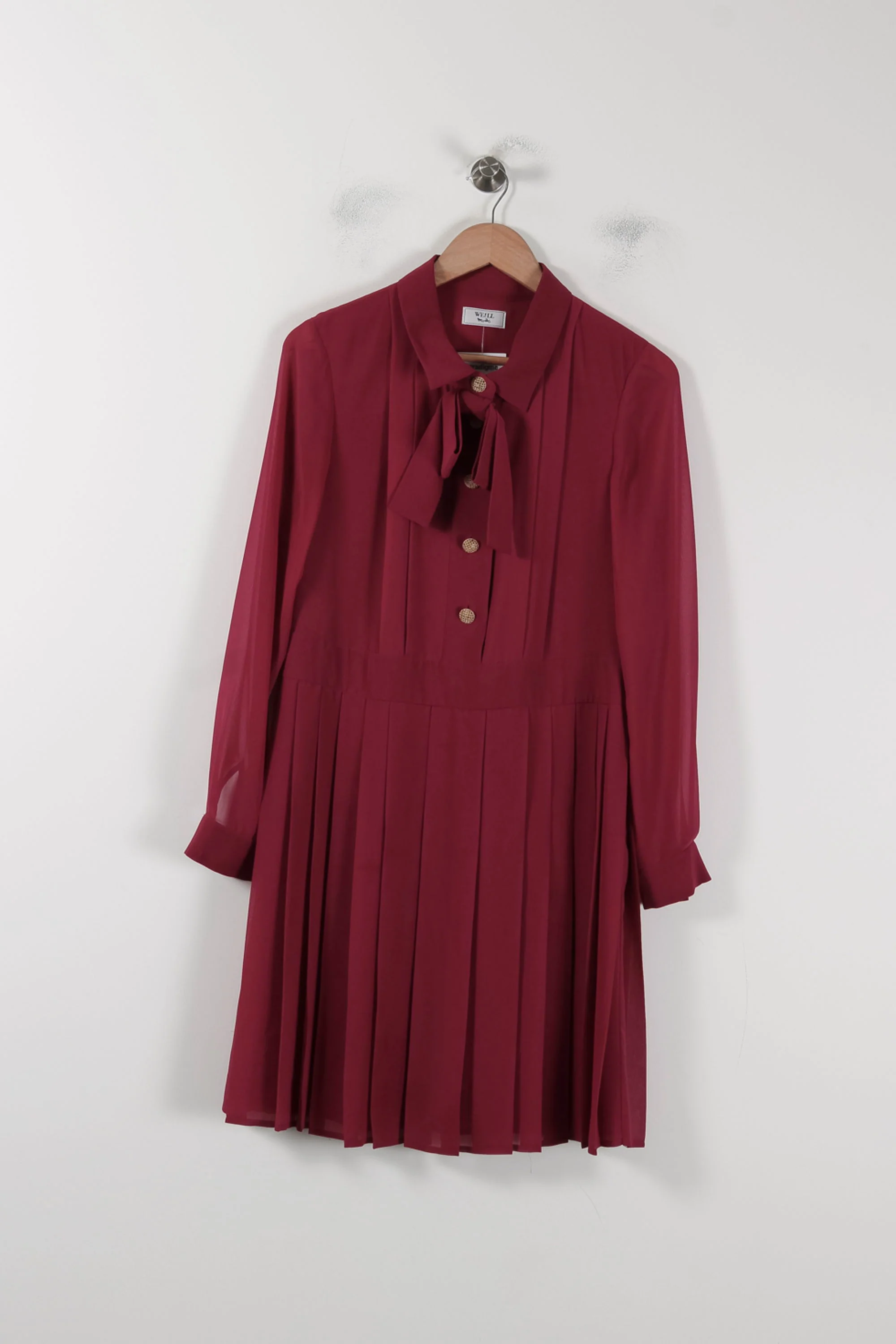 Robe Plissée Bordeaux - Taille M/38 - Image 2