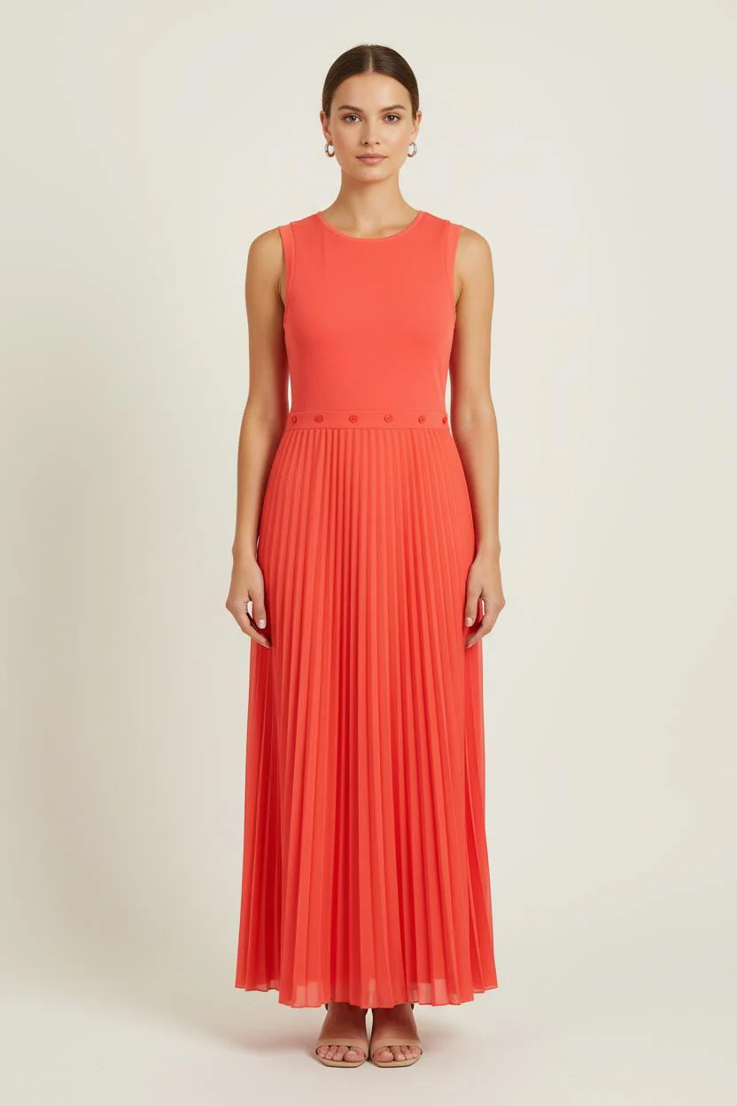 Robe Plissée Orange - Taille S/36