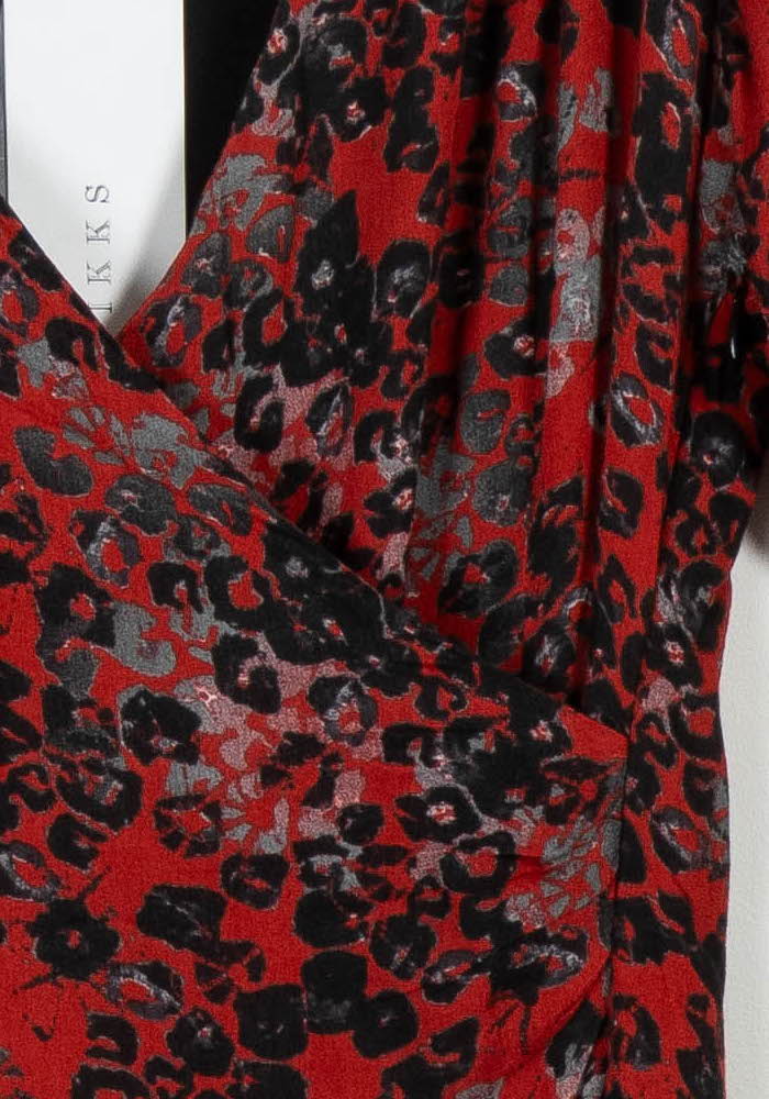 Robe Porte-feuille Rouge et Noir - Taille M/38 - Image 3