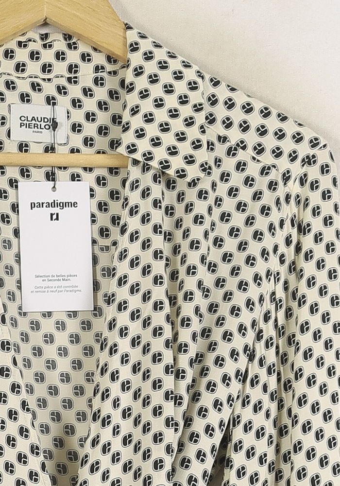 Robe Portefeuille Blanche et Noire - Taille S/36 - Image 3