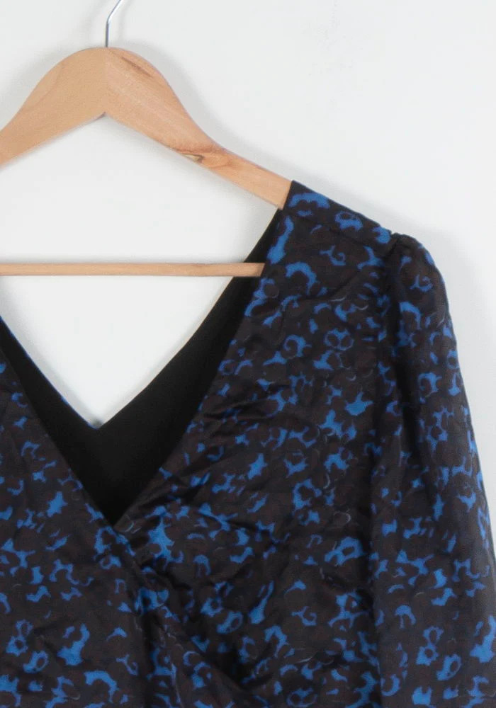 Robe Portefeuille Bleu et Noir - Taille XL/42 - Image 3