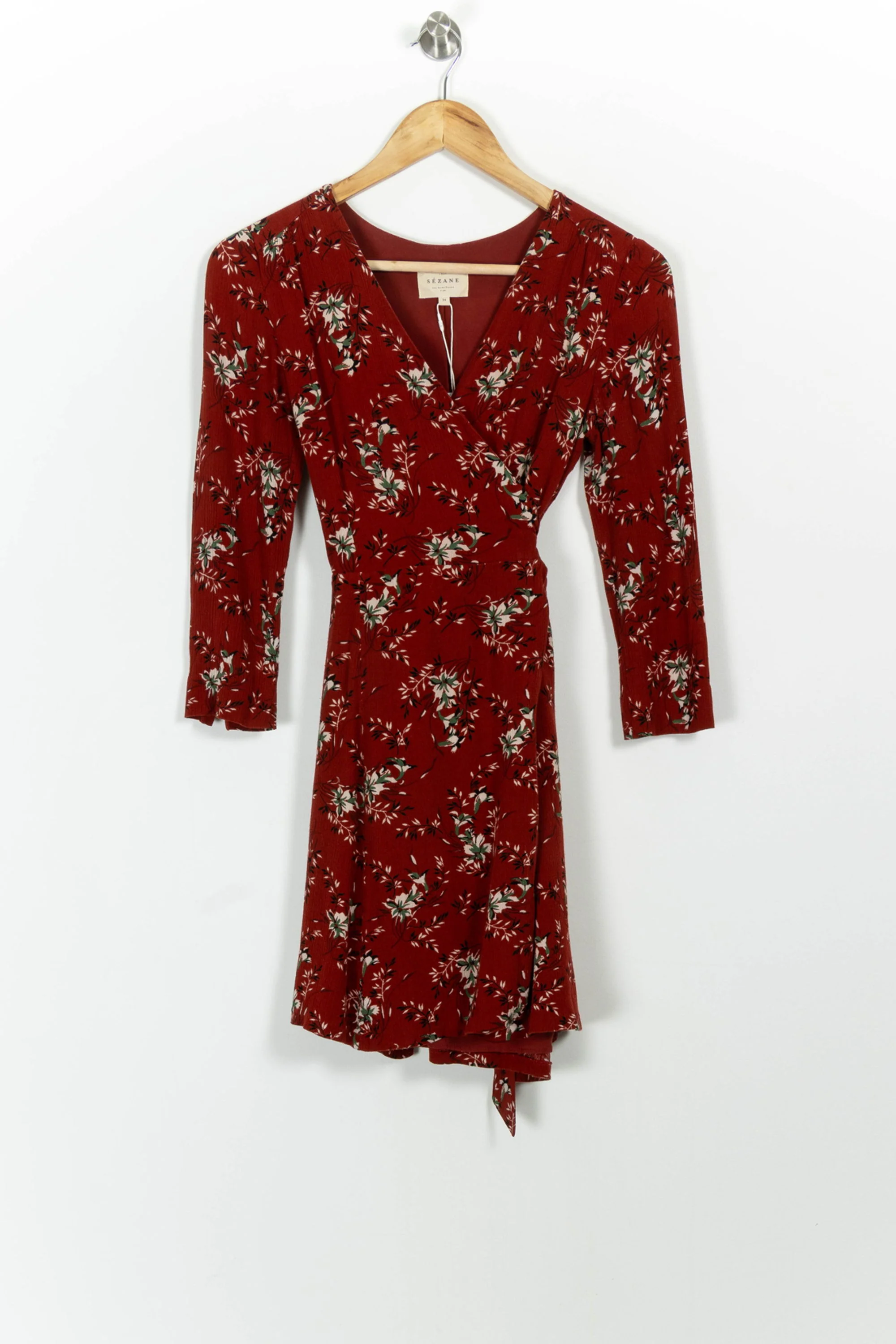 Robe portefeuille bordeaux - Taille XS/34 - Image 2