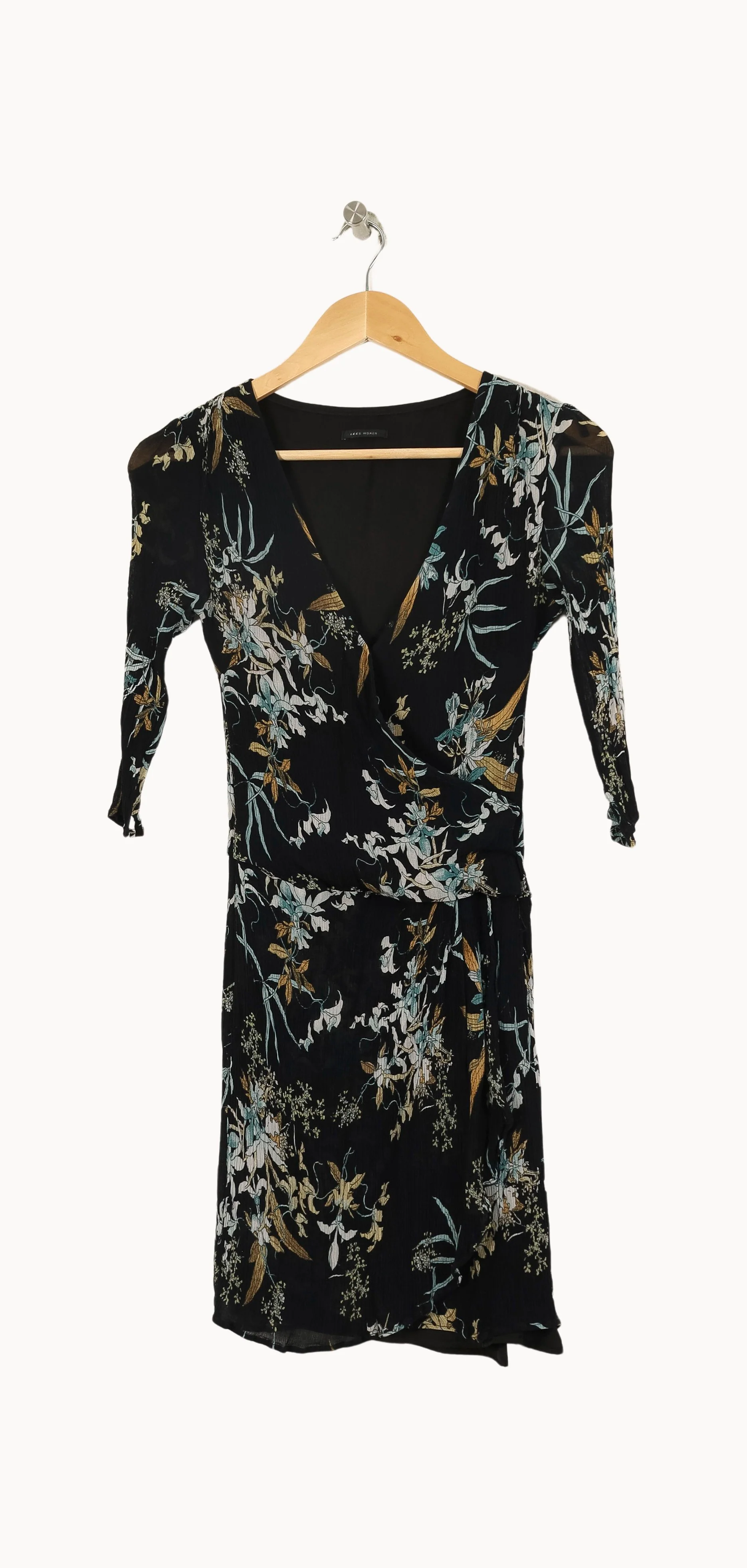 Robe Portefeuille Noire et Bleue - Taille XS/34 - Image 2