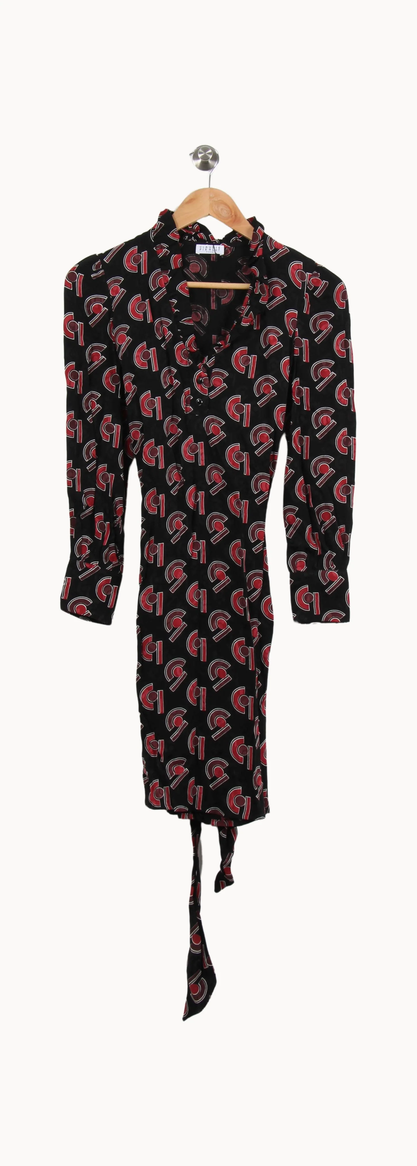 Robe Portefeuille Noire et Rouge - Taille XS/34 - Image 2