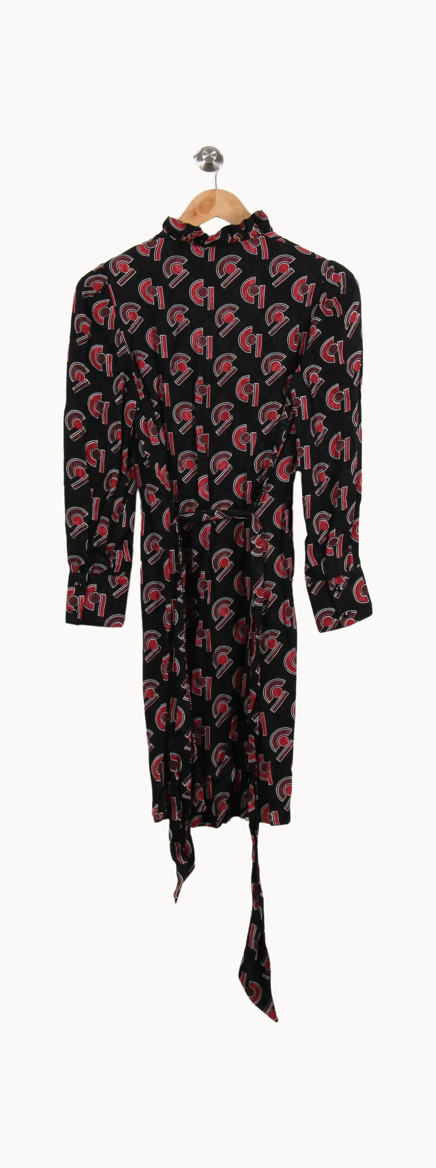 Robe Portefeuille Noire et Rouge - Taille XS/34 - Image 4