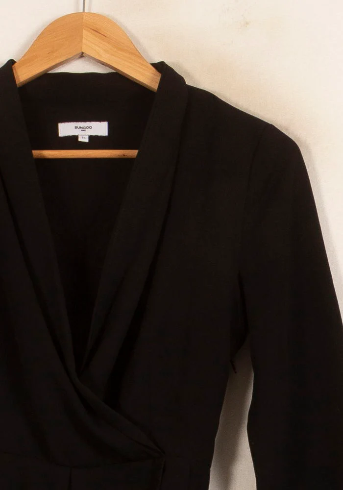 Robe Portefeuille Noire - Taille XS/34 - Image 3