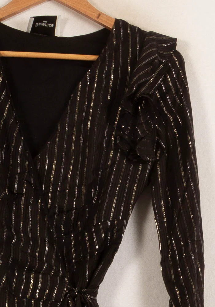 Robe Portefeuille Noire - Taille XS/34 - Image 3