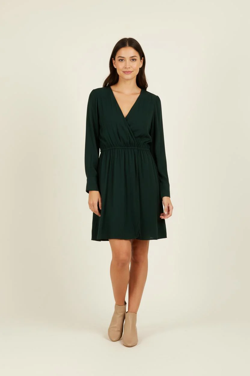 Robe Portefeuille Verte - Taille M/38 - Image 2