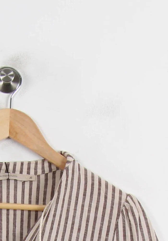 Robe Rayée Beige et Marron - Taille S/36 - Image 3
