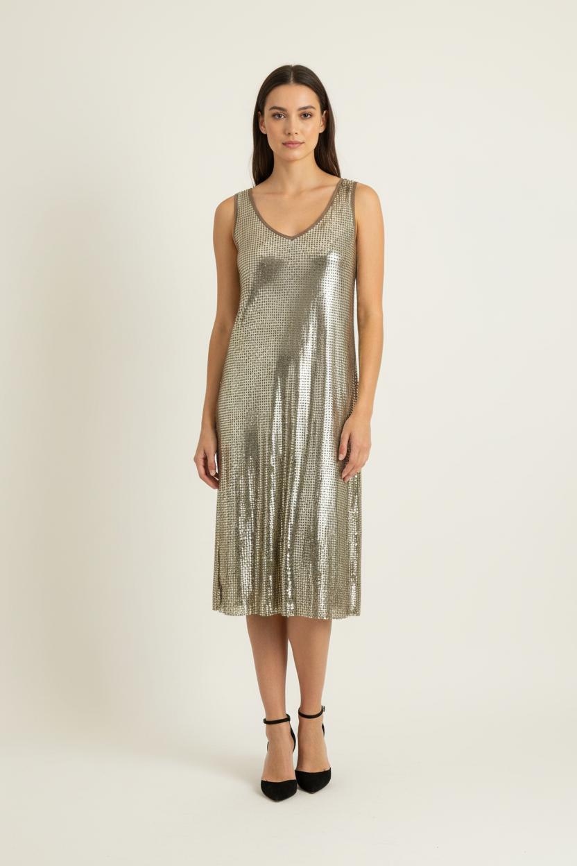 Robe Sans Manches Or - Taille L/40