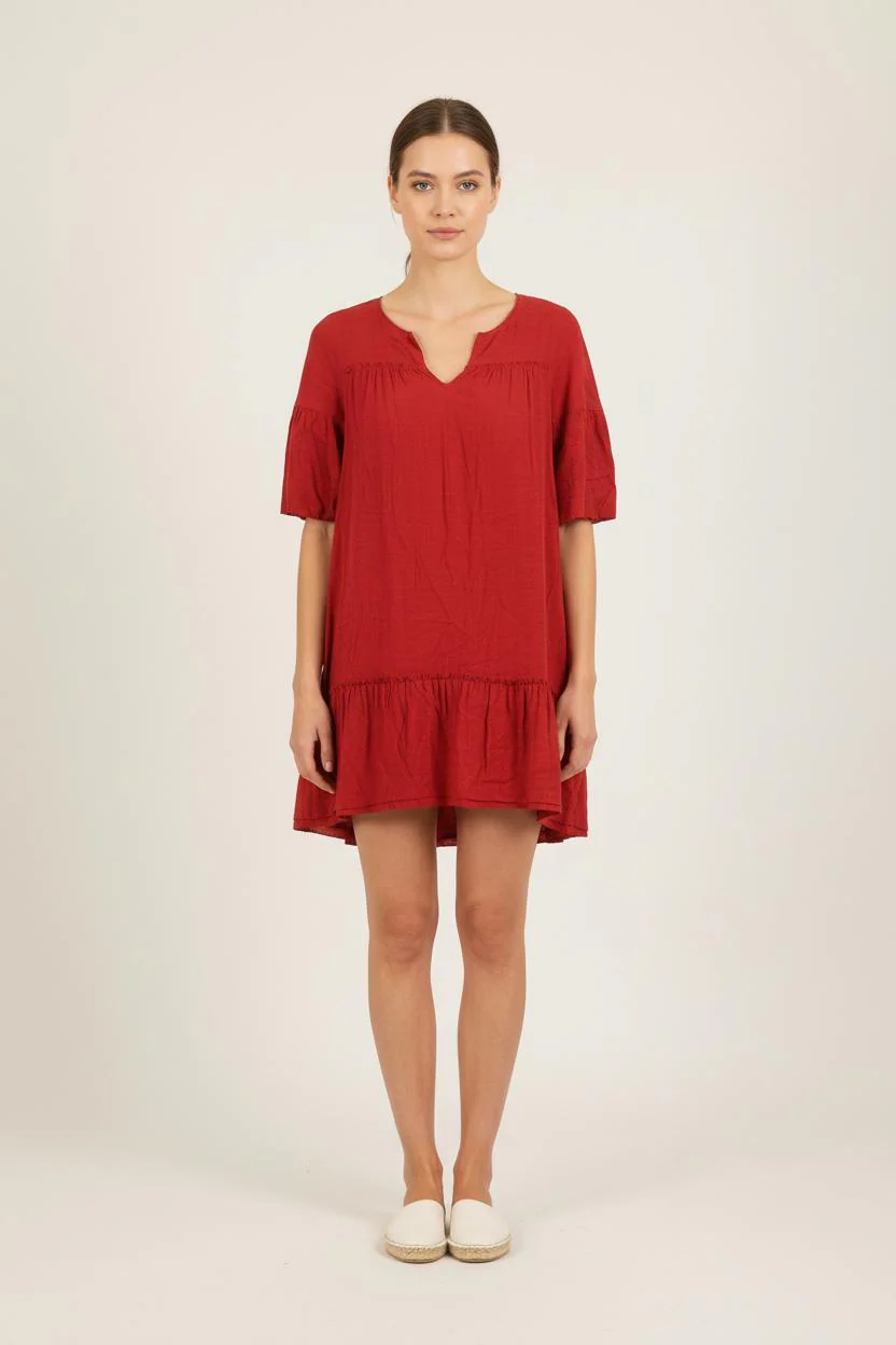 Robe Volantée Bordeaux - Taille M/38