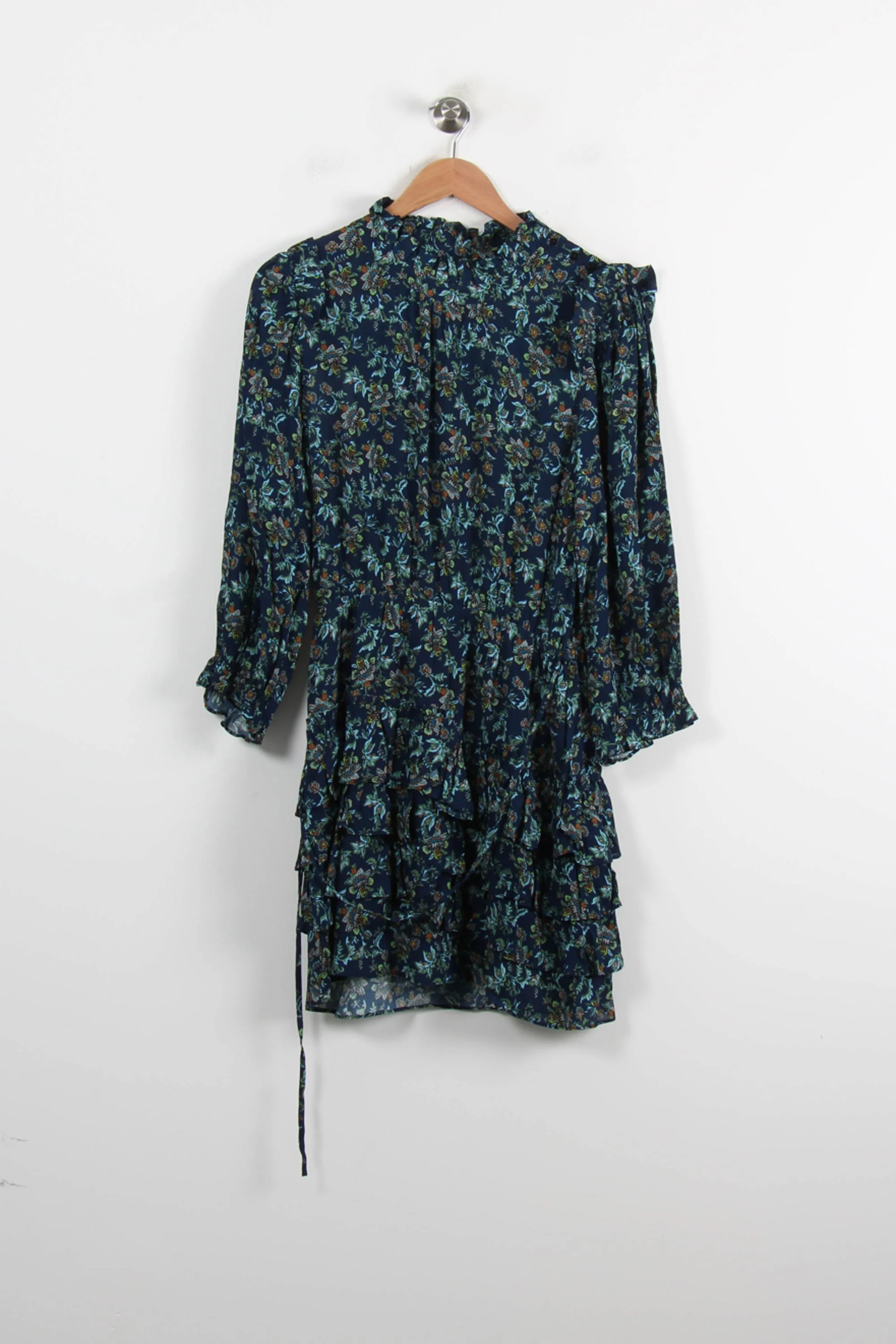 Robe Volantée Fleurie Bleu - Taille S/36 - Image 2