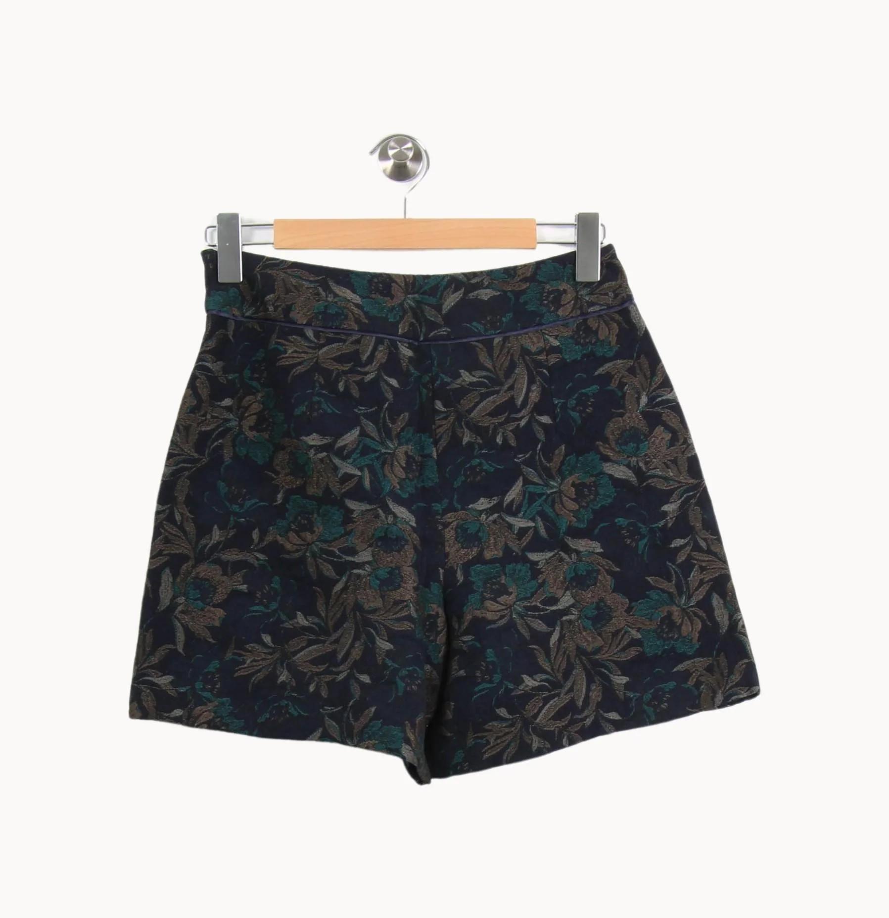 Short Fleuri Bleu et Marron - Taille M/38 - Image 4