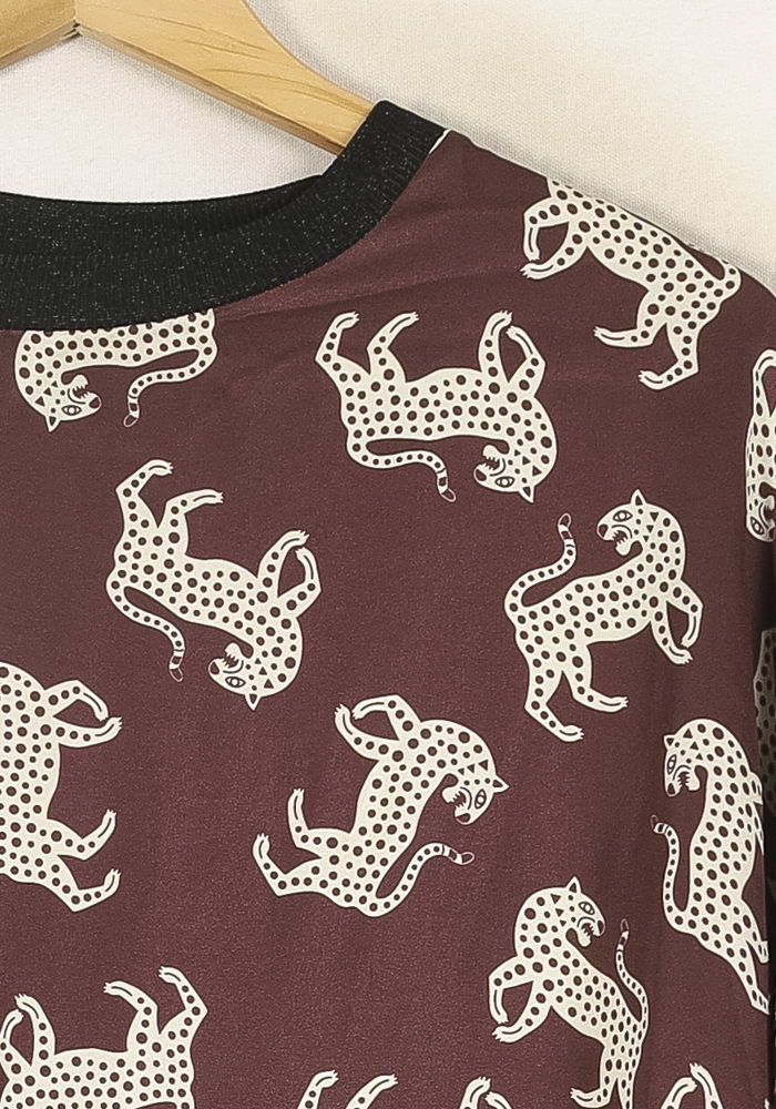 Sweat-shirt Marron et Blanc - Taille XS/34 - Image 3