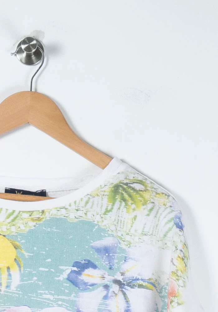 T-shirt Blanc et Vert - Taille M/38 - Image 3