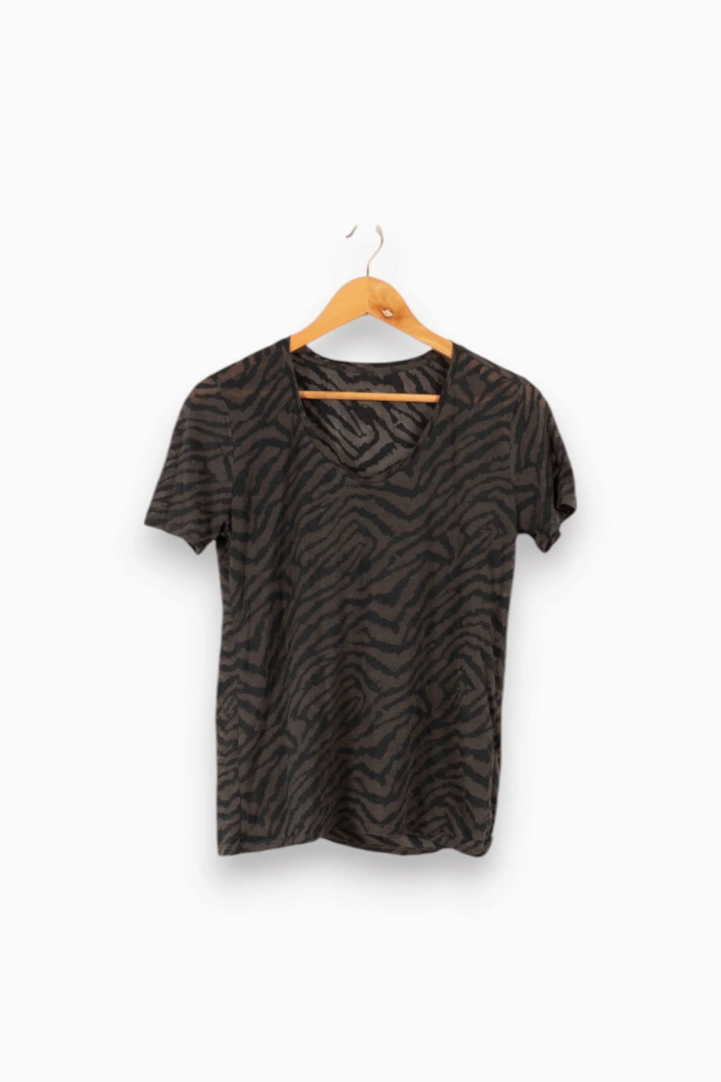 T-shirt gris foncé zébré - Taille XS/34 - Image 2