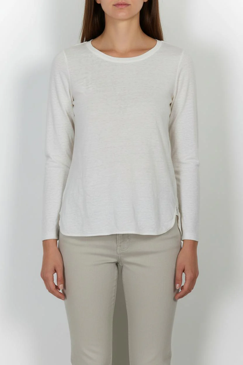 T-shirt Manches Longues Blanc - Taille S/36