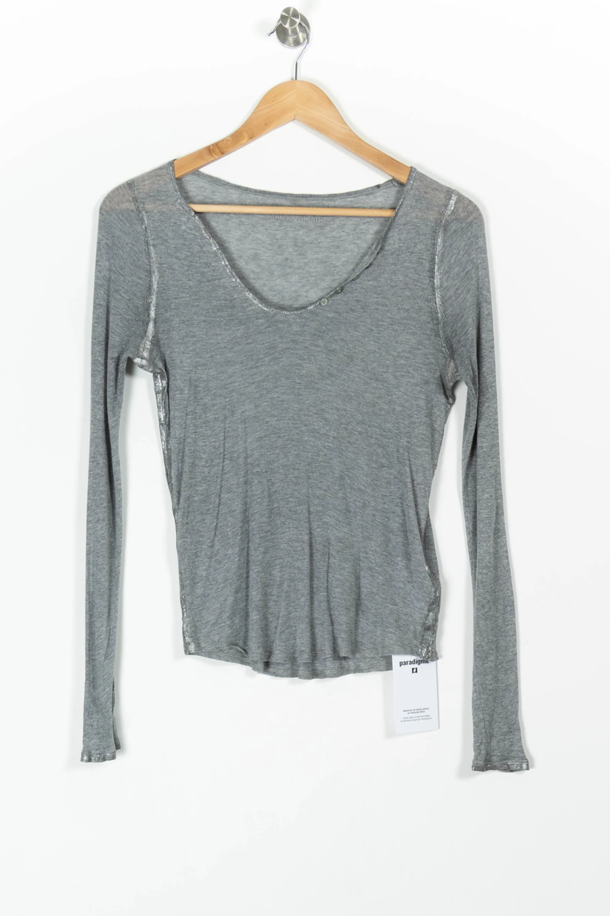 T-shirt Manches Longues Gris - Taille S/36 - Image 2
