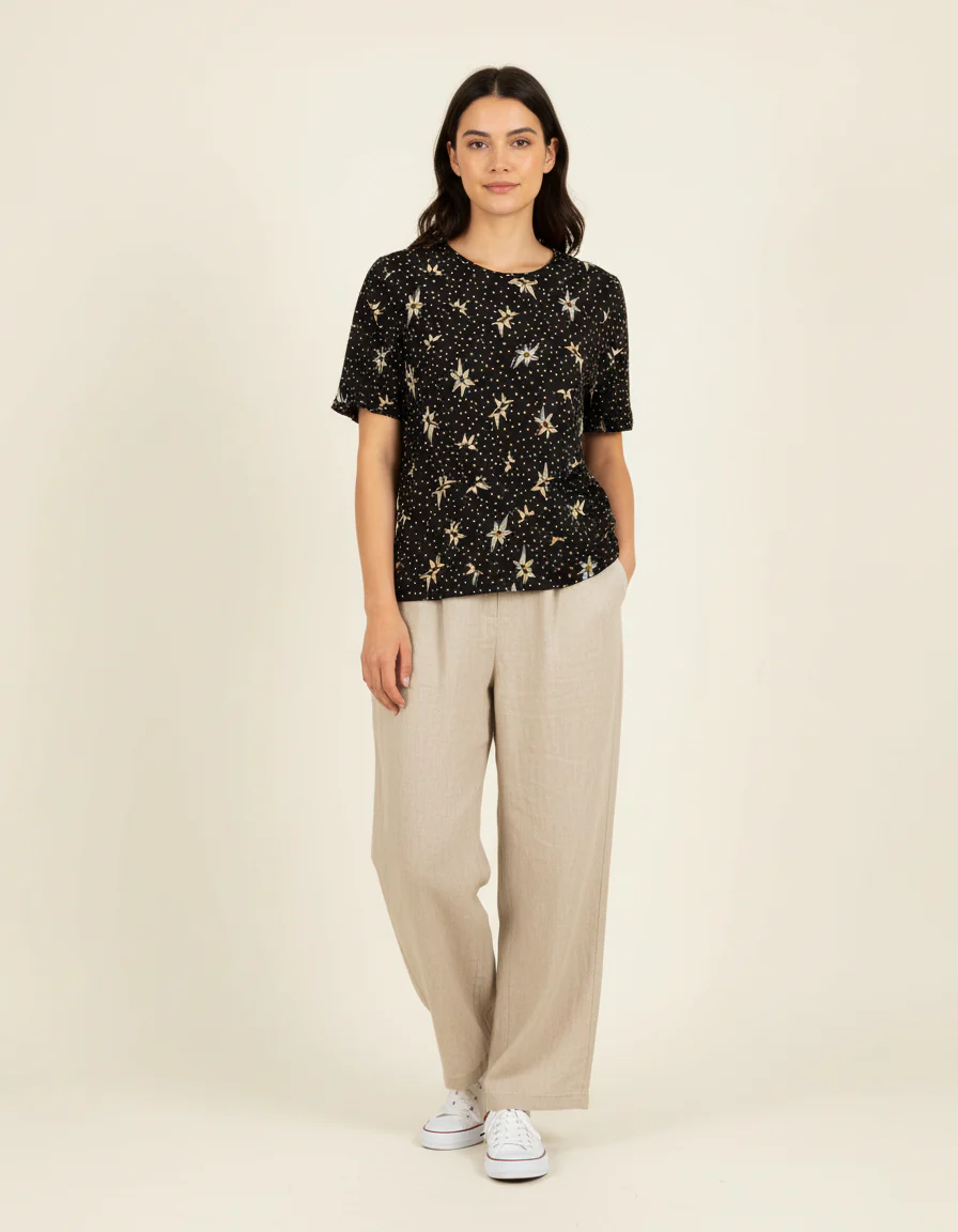 T-shirt noir à motifs - Taille M/38