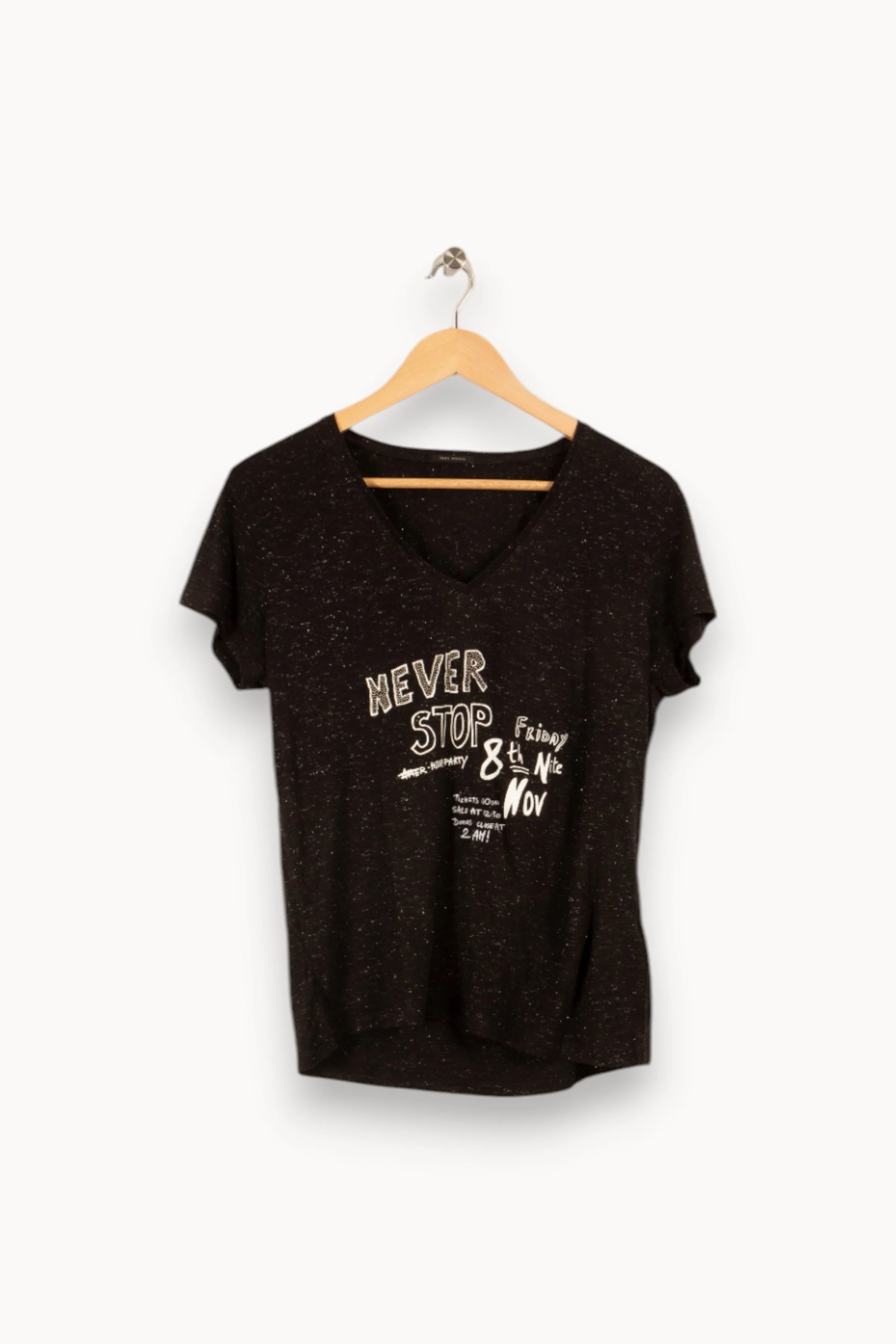 T-shirt noir avec inscription - Taille S/36 - Image 2