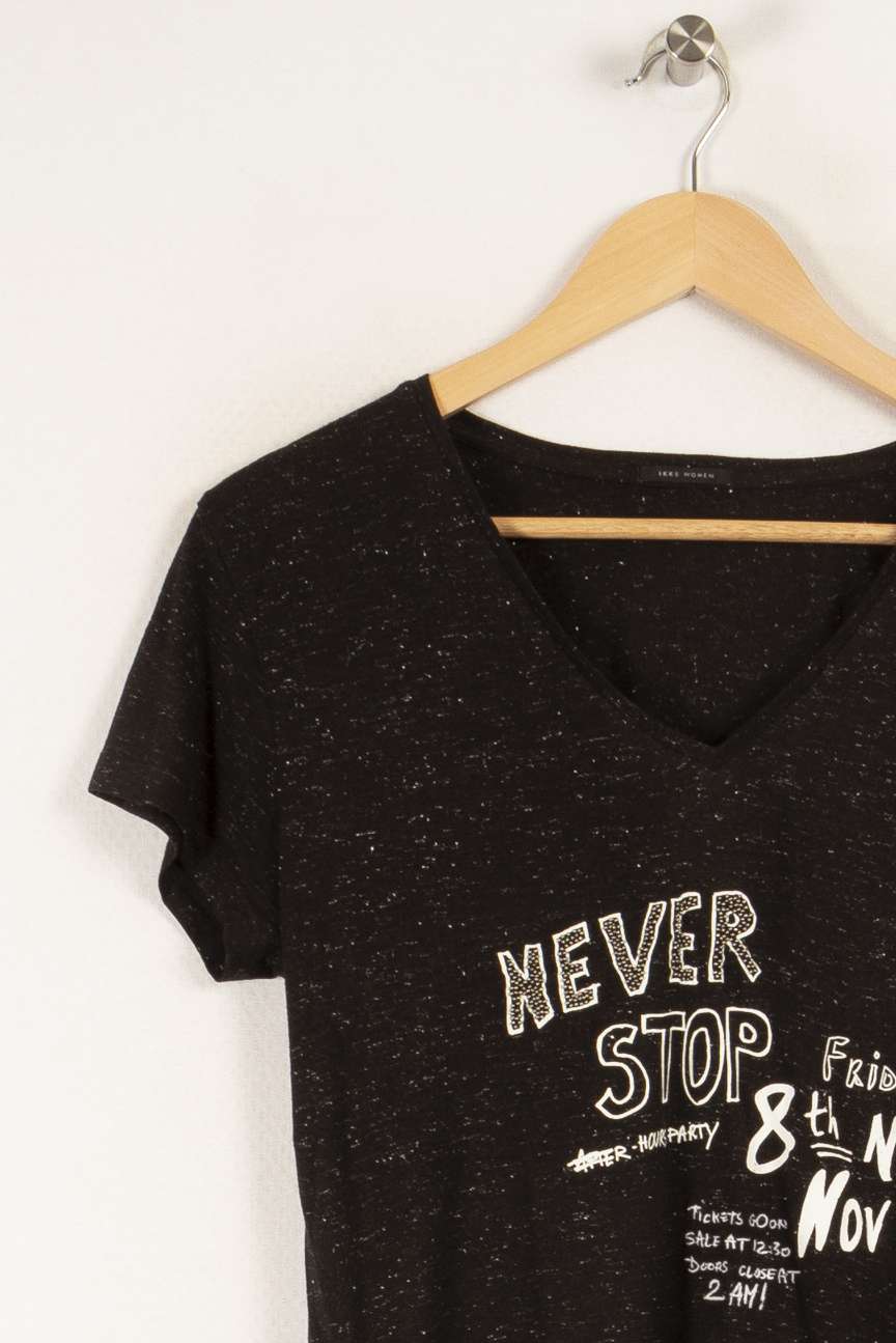 T-shirt noir avec inscription - Taille S/36 - Image 3