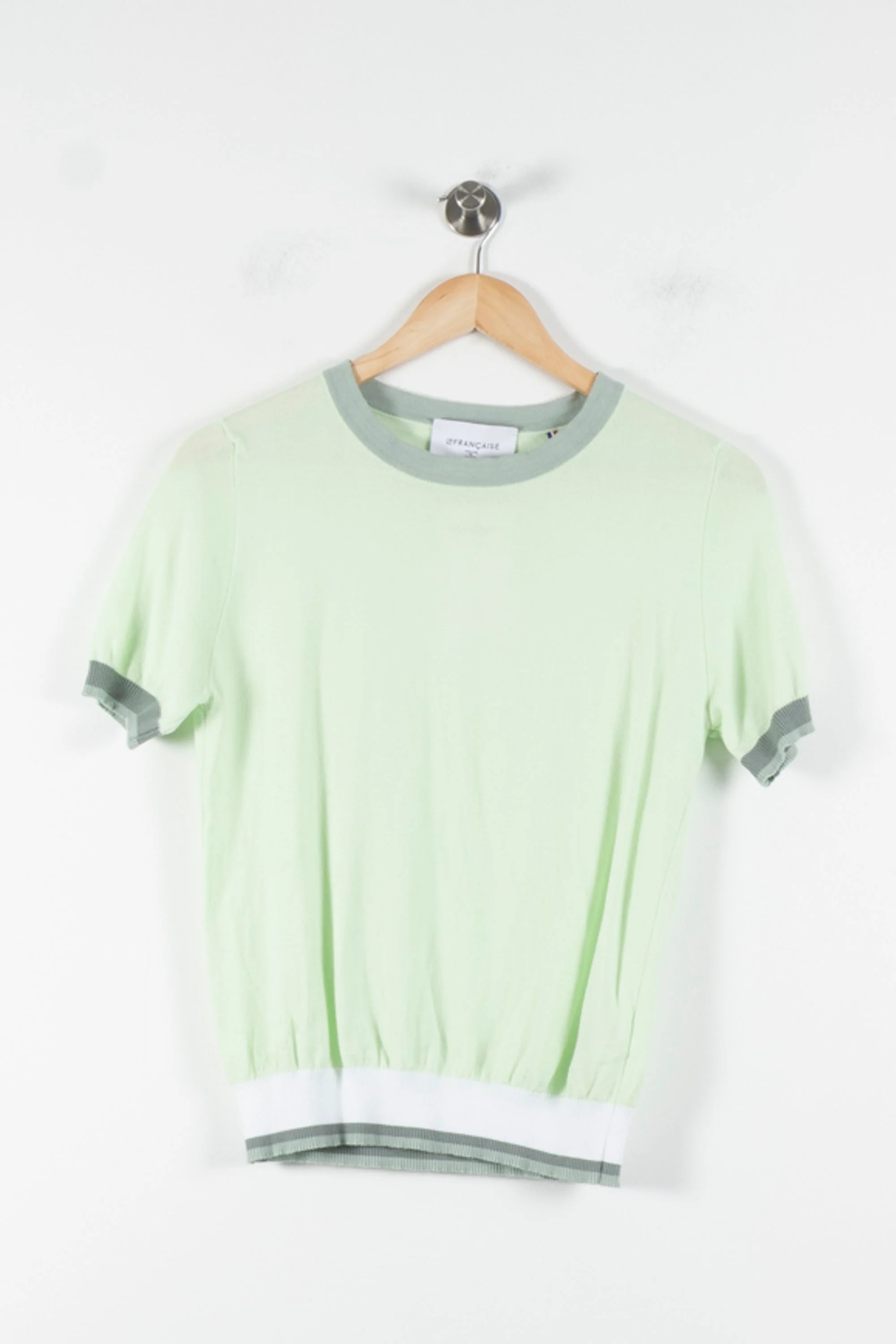T-shirt Vert et Blanc - Taille XS/34 - Image 2
