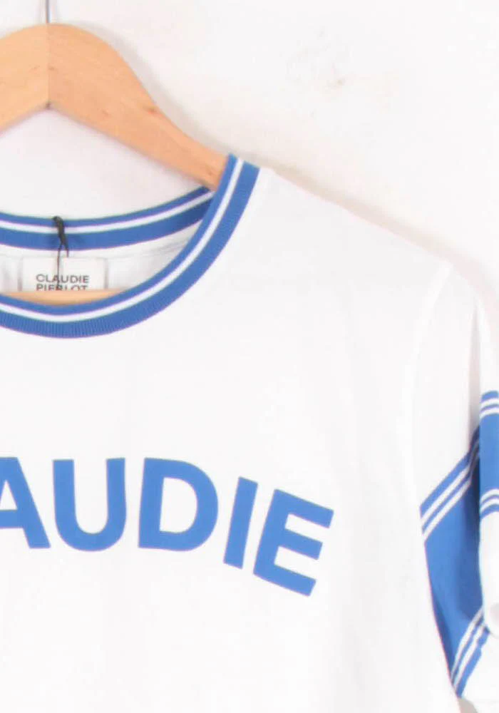 Tee-shirt Blanc et Bleu - Taille M/38 - Image 3