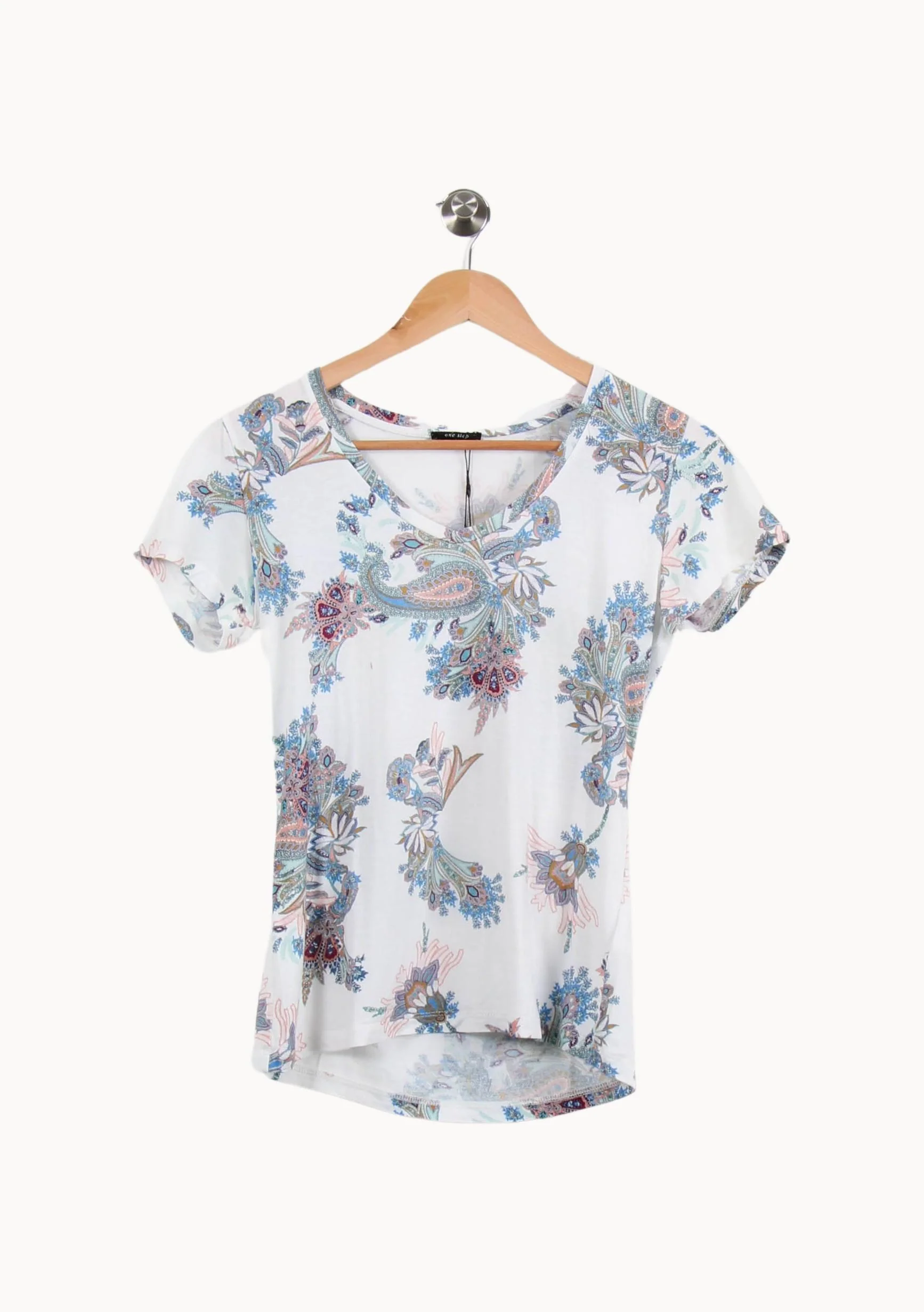 Tee-shirt Blanc et Bleu - Taille S/36 - Image 2