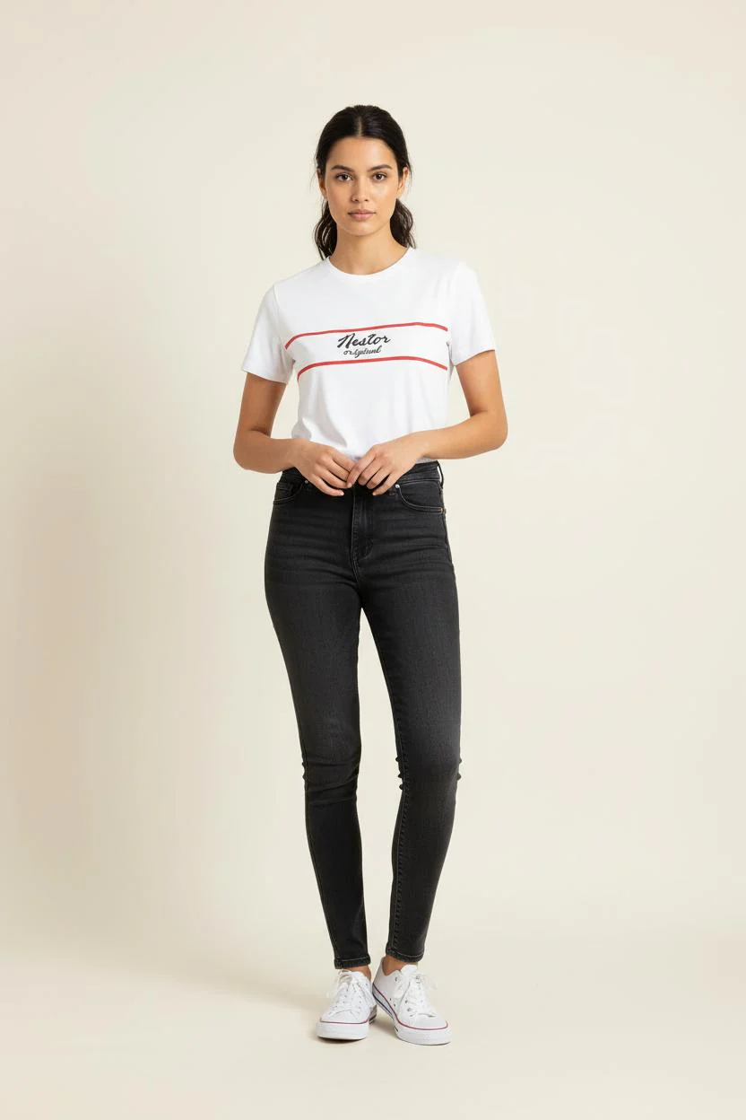Tee-shirt Blanc et Rouge - Taille XS/34