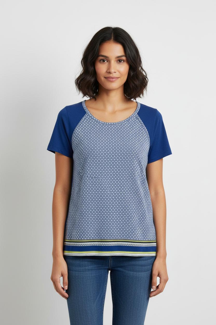 Tee-shirt Bleu et Blanc - Taille L/40