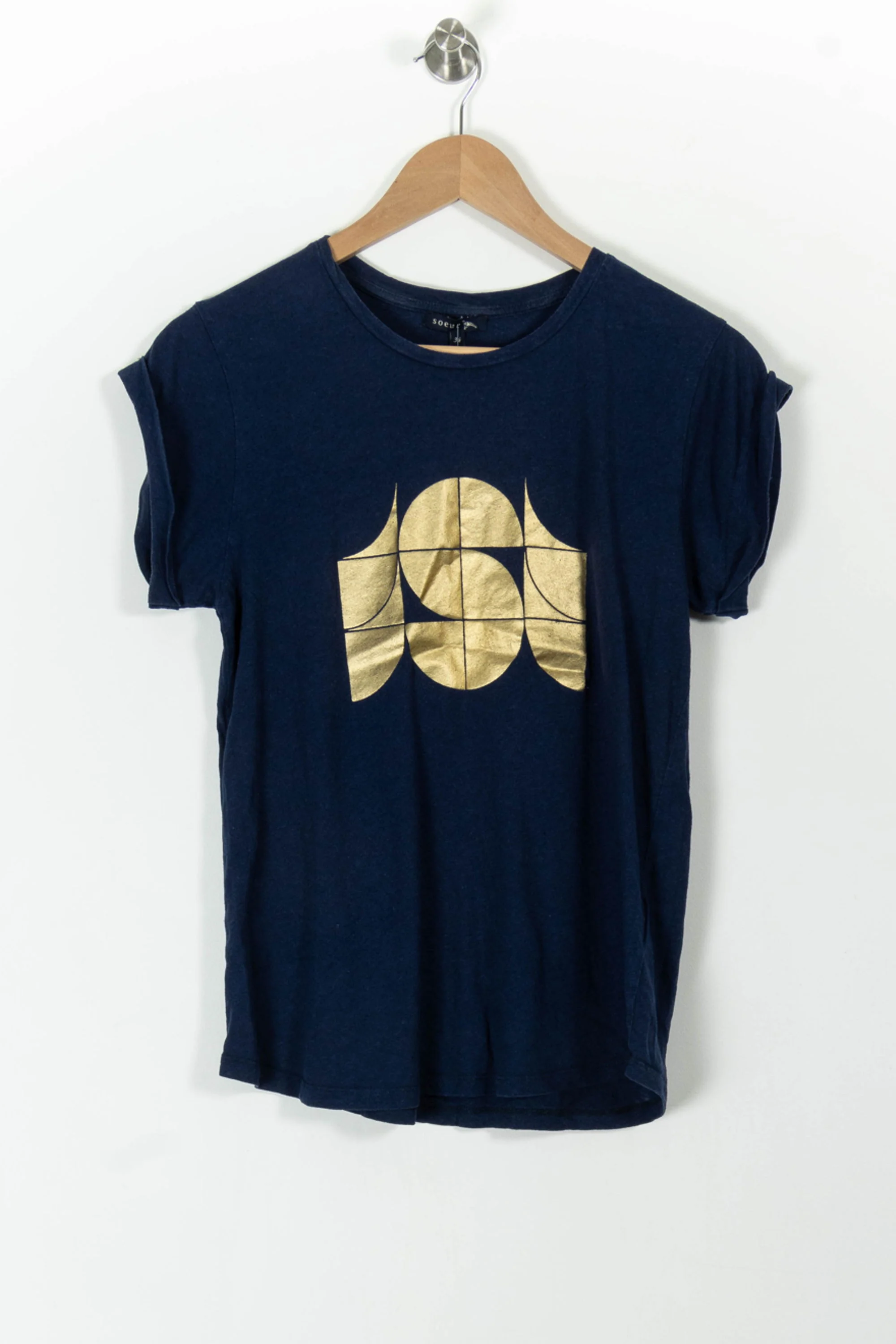 Tee-shirt Bleu et Doré - Taille XS/34 - Image 2