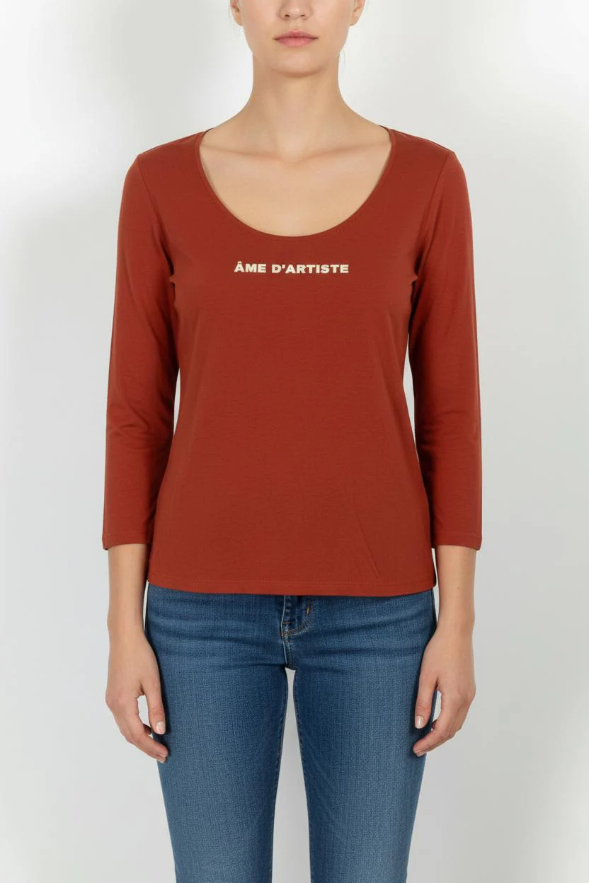 Tee-shirt Manche Longue Orange - Taille S/36