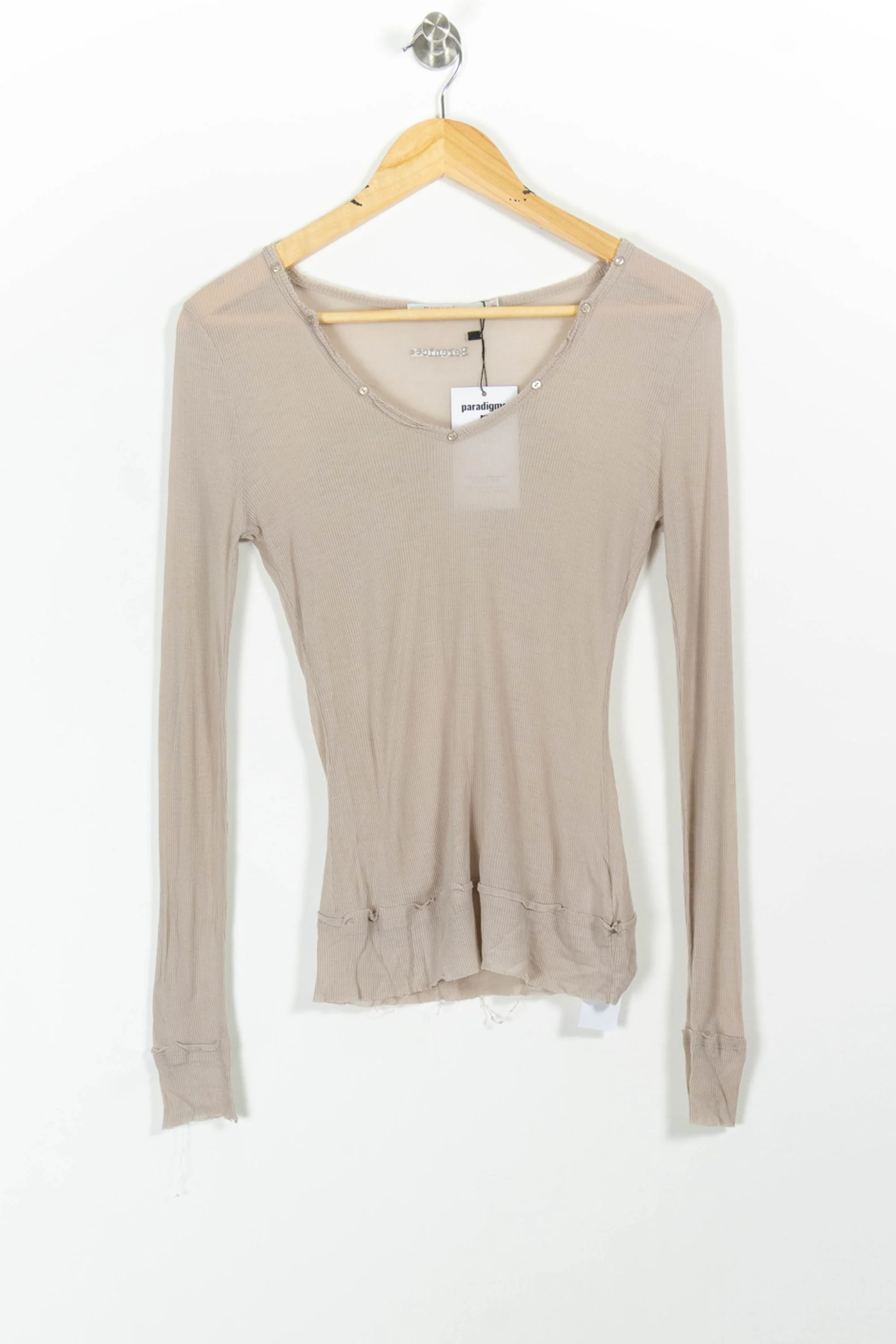 Tee-shirt manches longues Beige - Taille XS/34 - Image 2