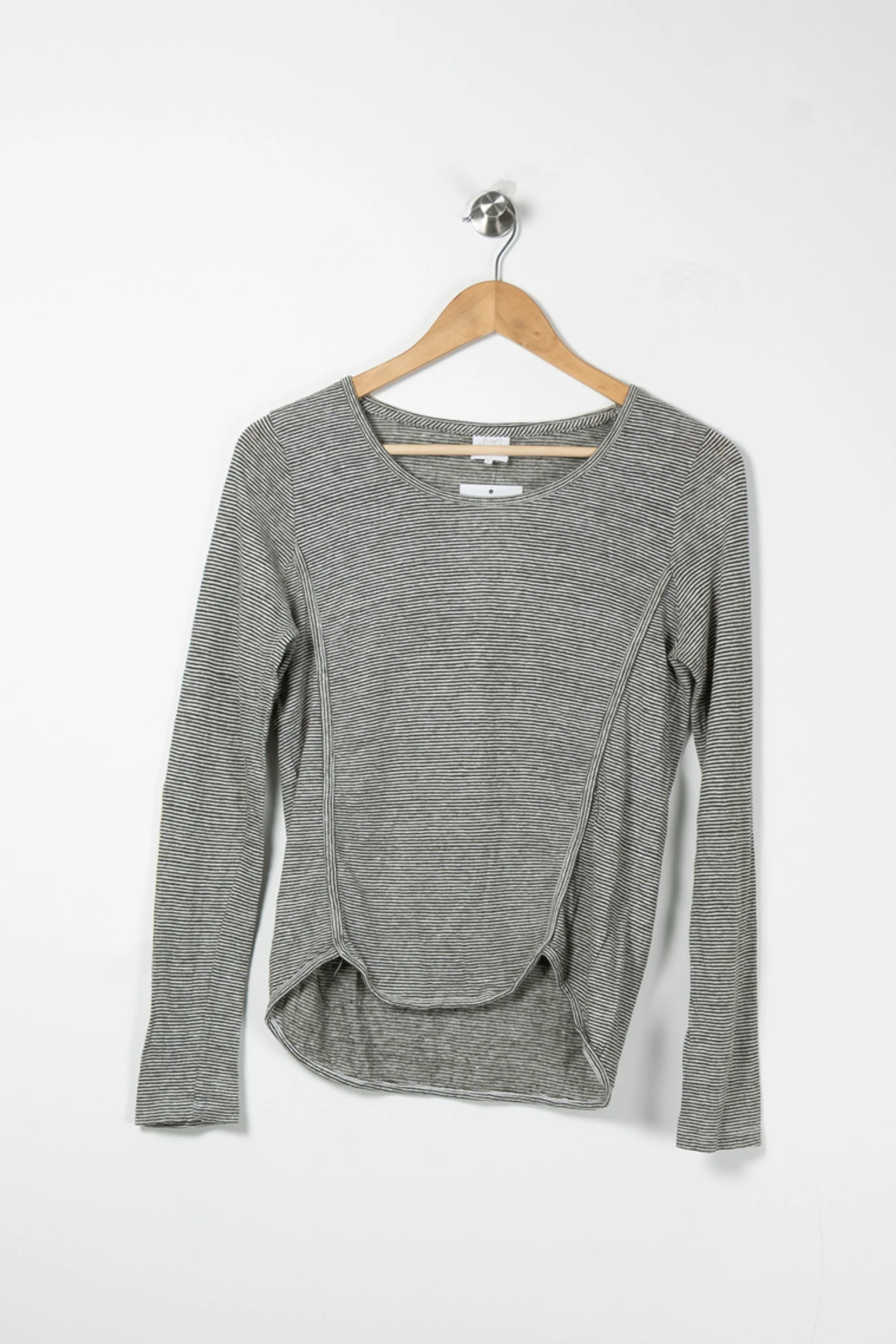 Tee-shirt Manches Longues Gris et Blanc - Taille S/36 - Image 2