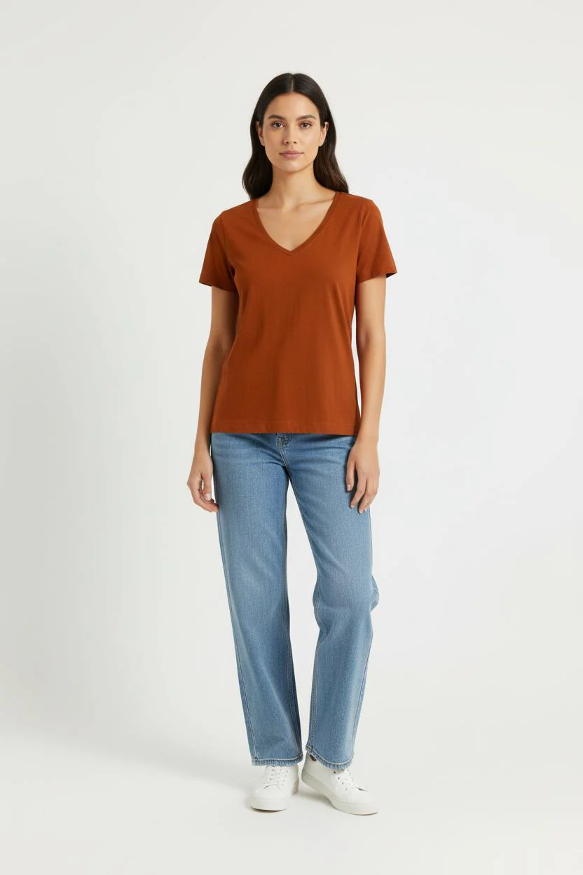 Tee-shirt Marron - Taille XS/34
