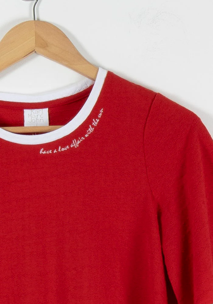 Tee-shirt Rouge et Blanc - Taille XS/34 - Image 3
