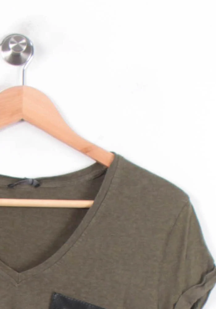 Tee-shirt Vert et Noir - Taille XS/34 - Image 3